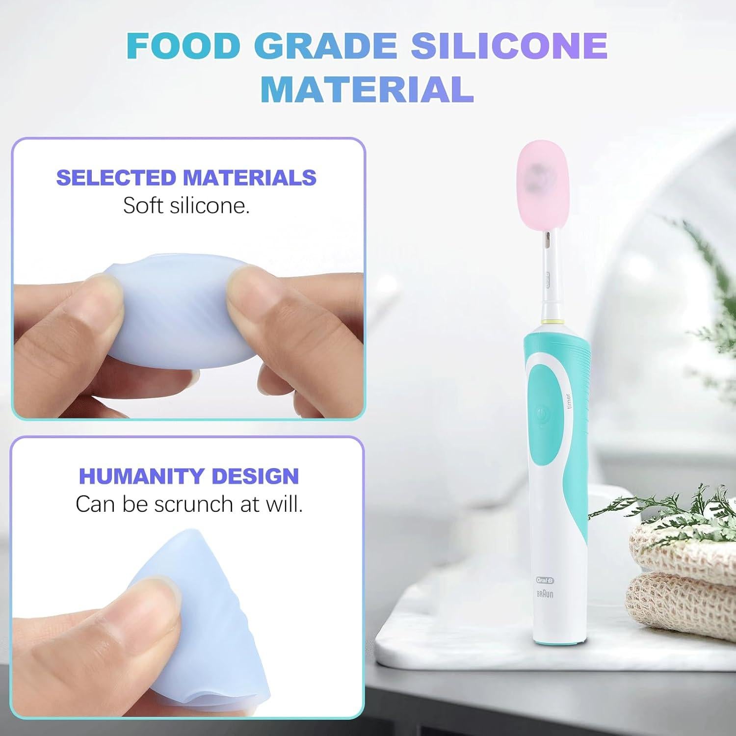 Paquete de 6 Cubiertas de Silicona MOTAPS para Cepillos de Dientes