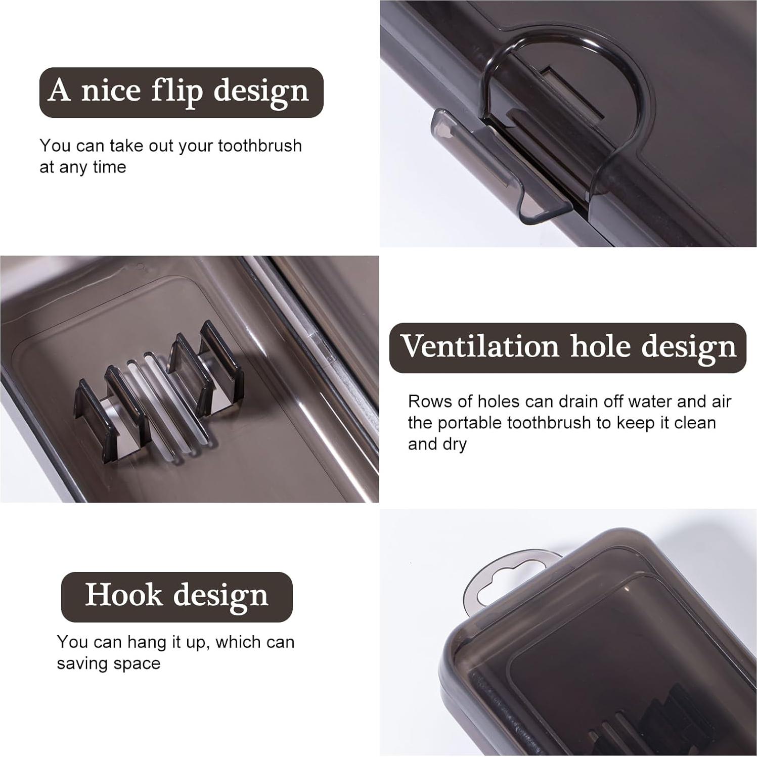 Estuche de Cepillo de Dientes de Viaje Gamdee 2 Piezas 20x6x3cm