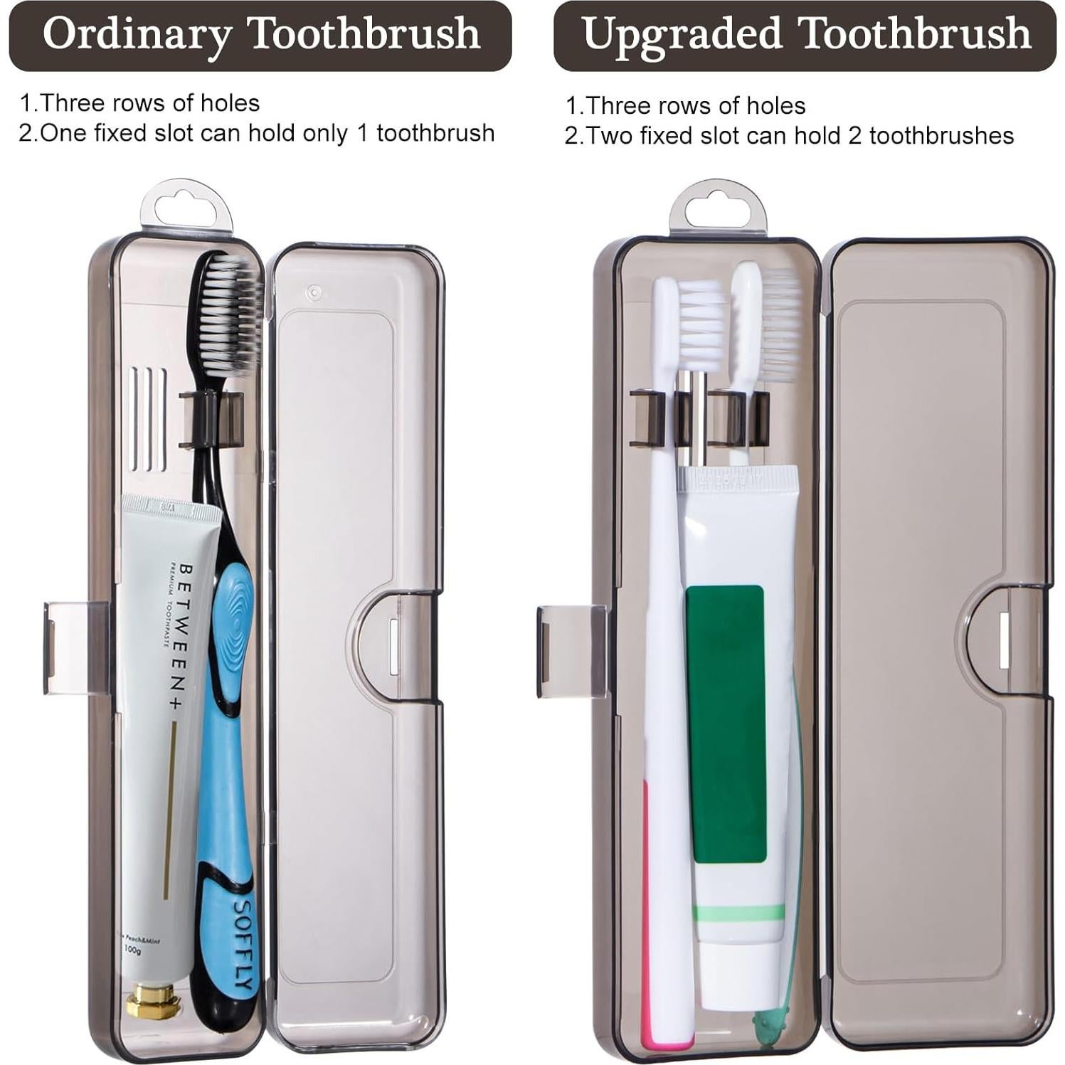 Estuche de Cepillo de Dientes de Viaje Gamdee 2 Piezas 20x6x3cm