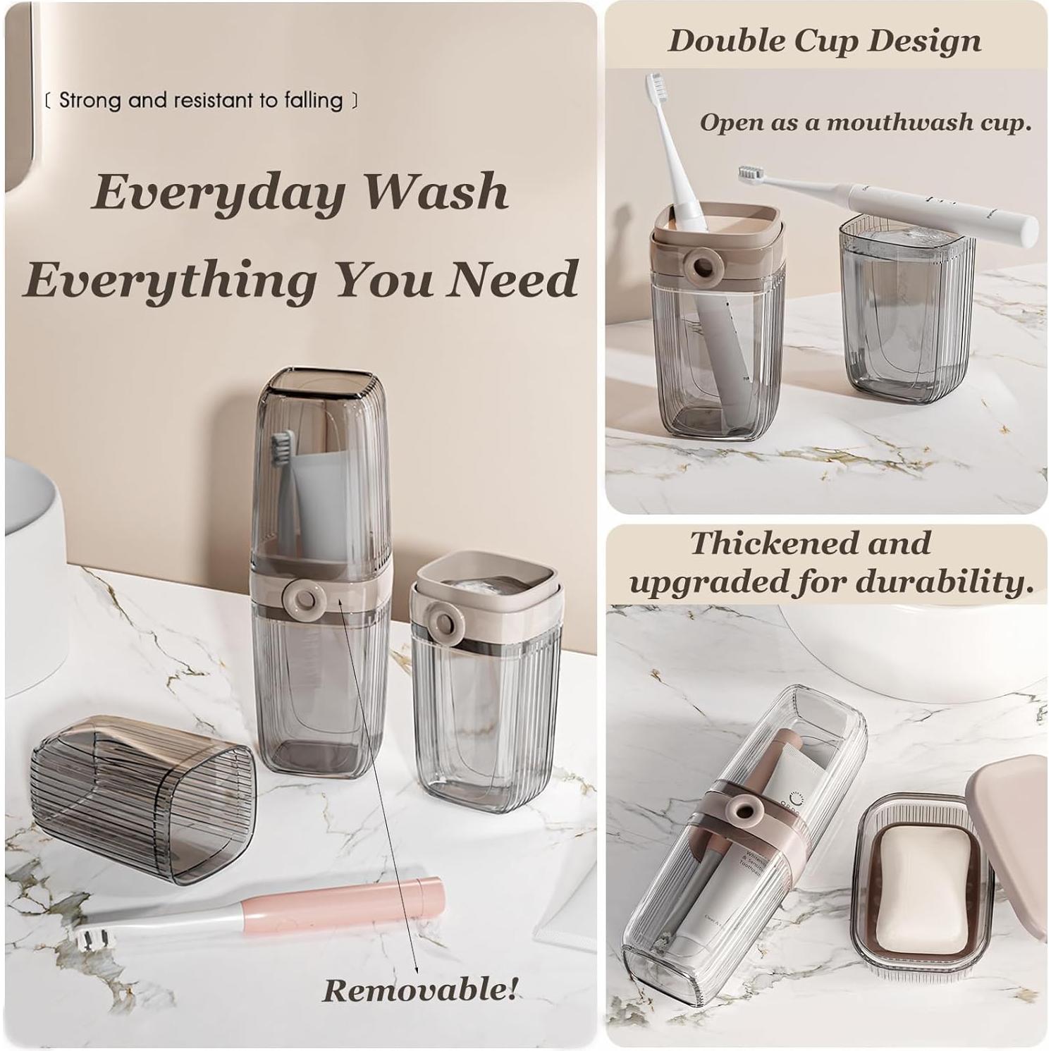 Estuche de Cepillo de Dientes de Viaje XQINQZ TTC-123 Gris