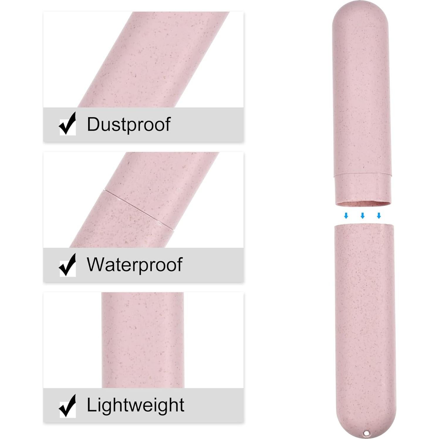 Estuches para Cepillos de Dientes VOCOSTE 2 Piezas Rosa Beige