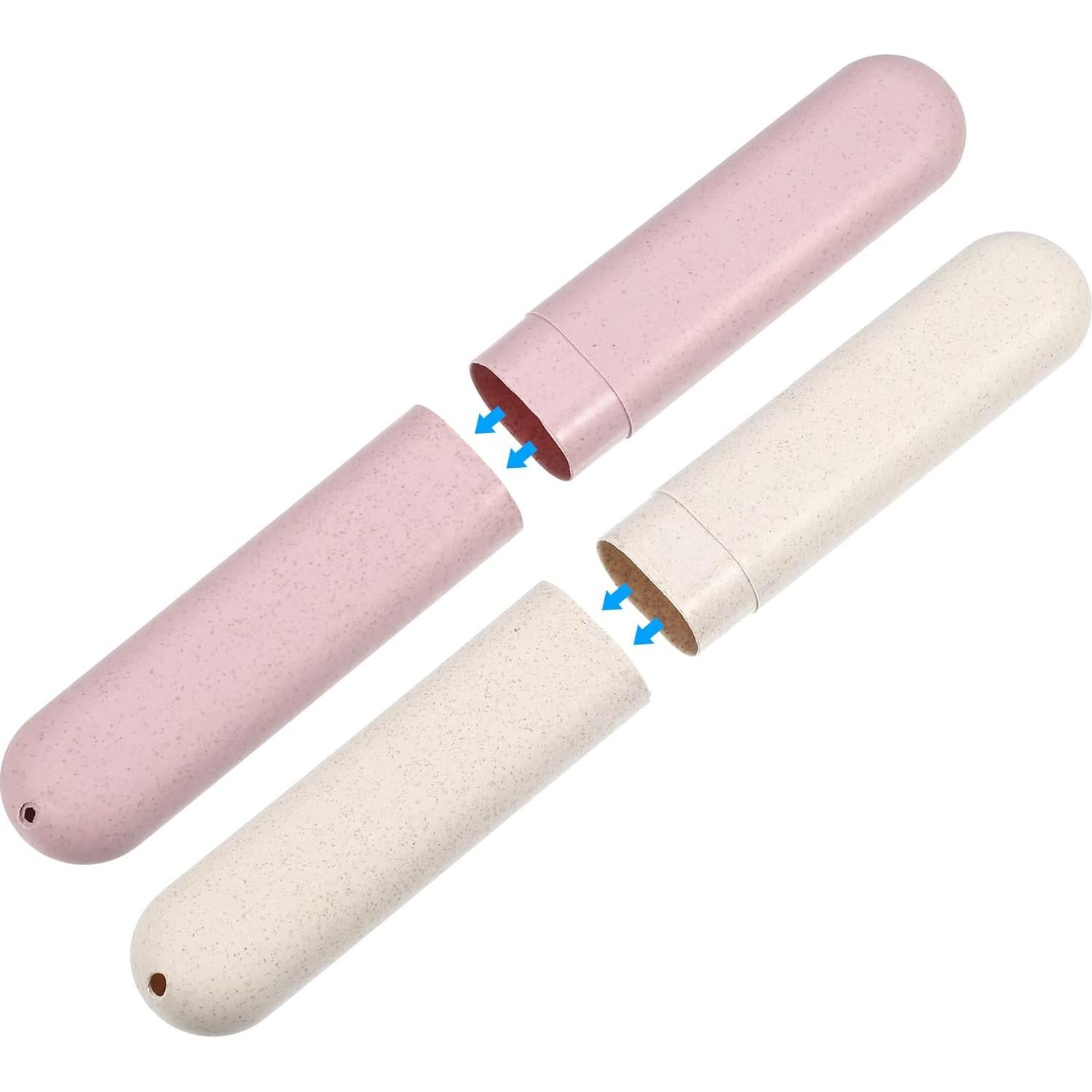 Estuches para Cepillos de Dientes VOCOSTE 2 Piezas Rosa Beige