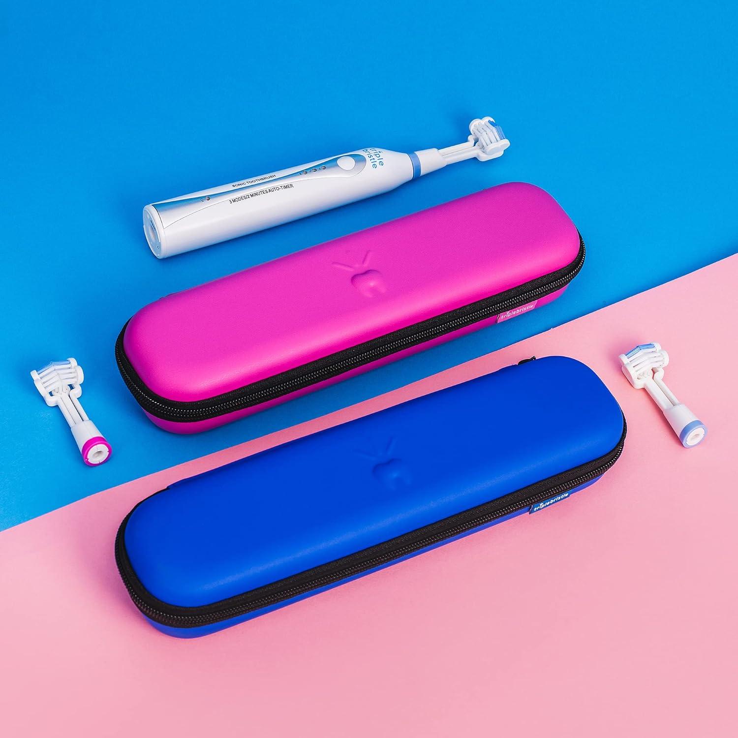 Funda de Viaje para Cepillo de Dientes Triple Bristle Azul