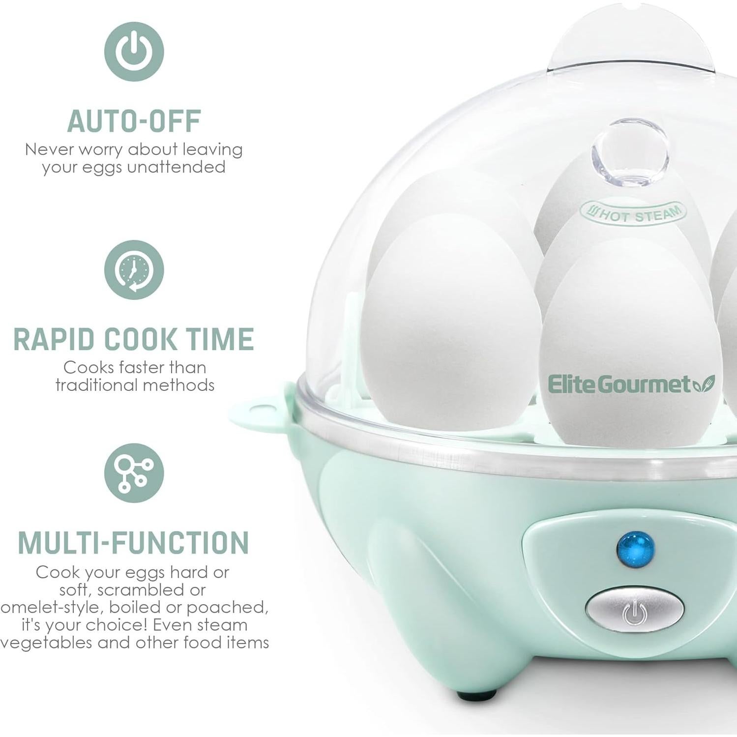 Cocinador de Huevos Elite Gourmet EGC700M, 7 Huevos Verde