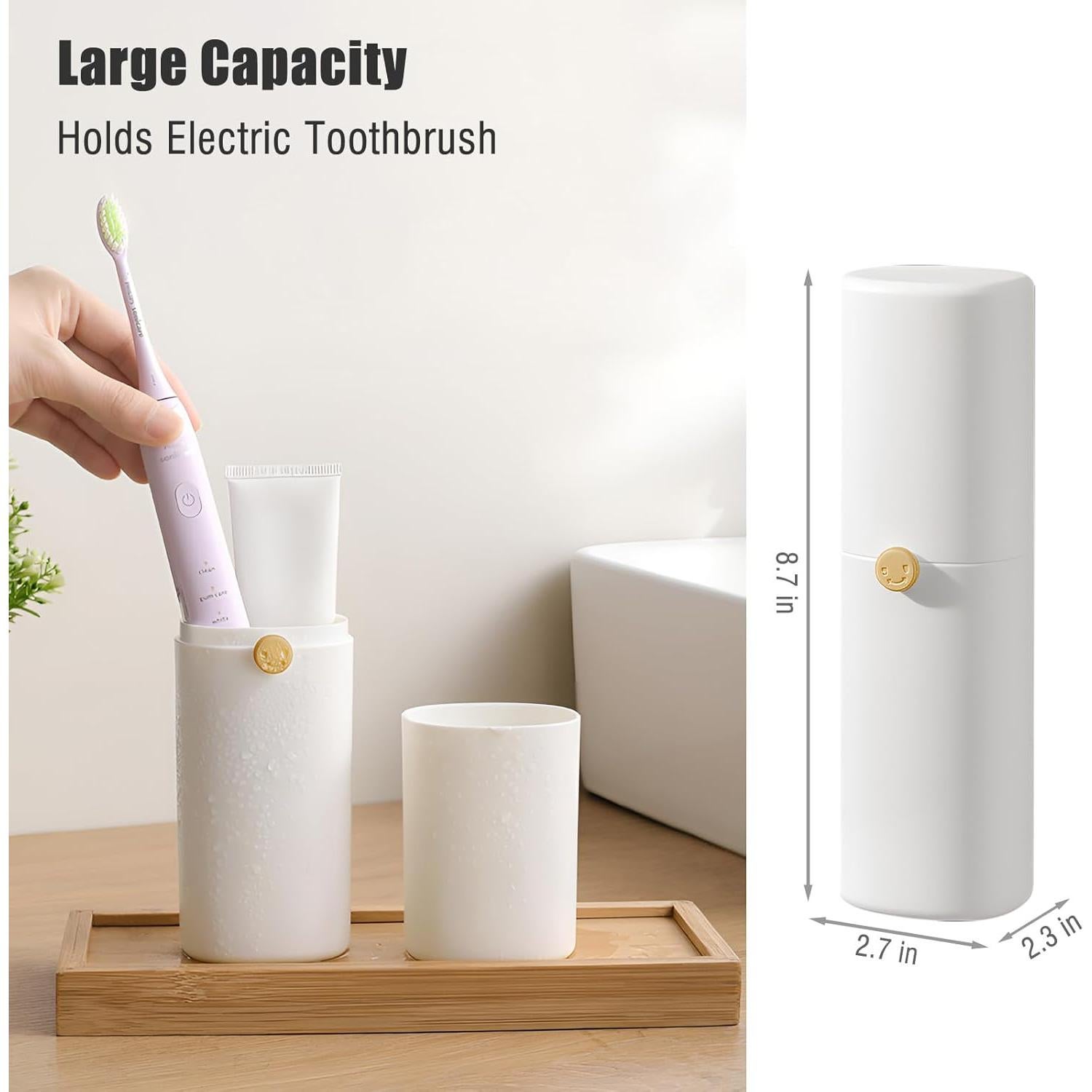 Estuche de Viaje para Cepillo de Dientes Ventilado Blanco