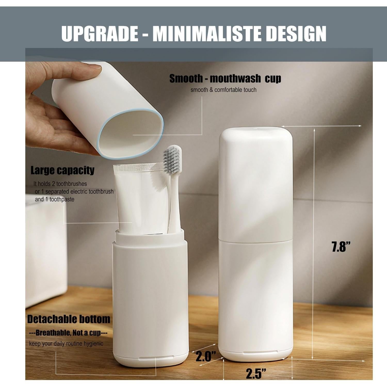 Estuche de Cepillo de Dientes DeTii Blanco 19.81 cm Viaje