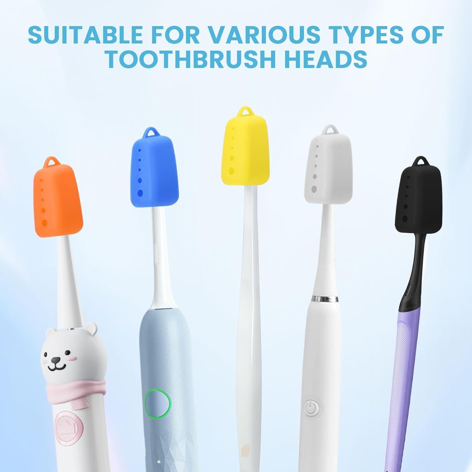 Paquete de 8 Cubiertas de Silicona MOTAPS para Cepillos de Dientes