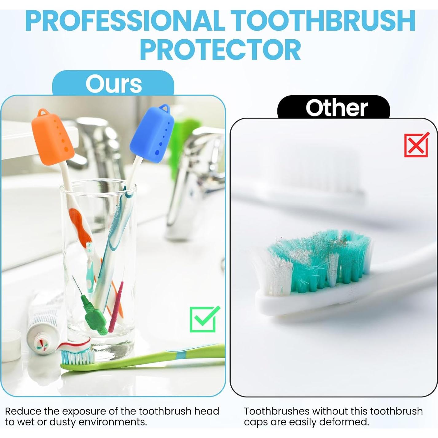 Paquete de 8 Cubiertas de Silicona MOTAPS para Cepillos de Dientes