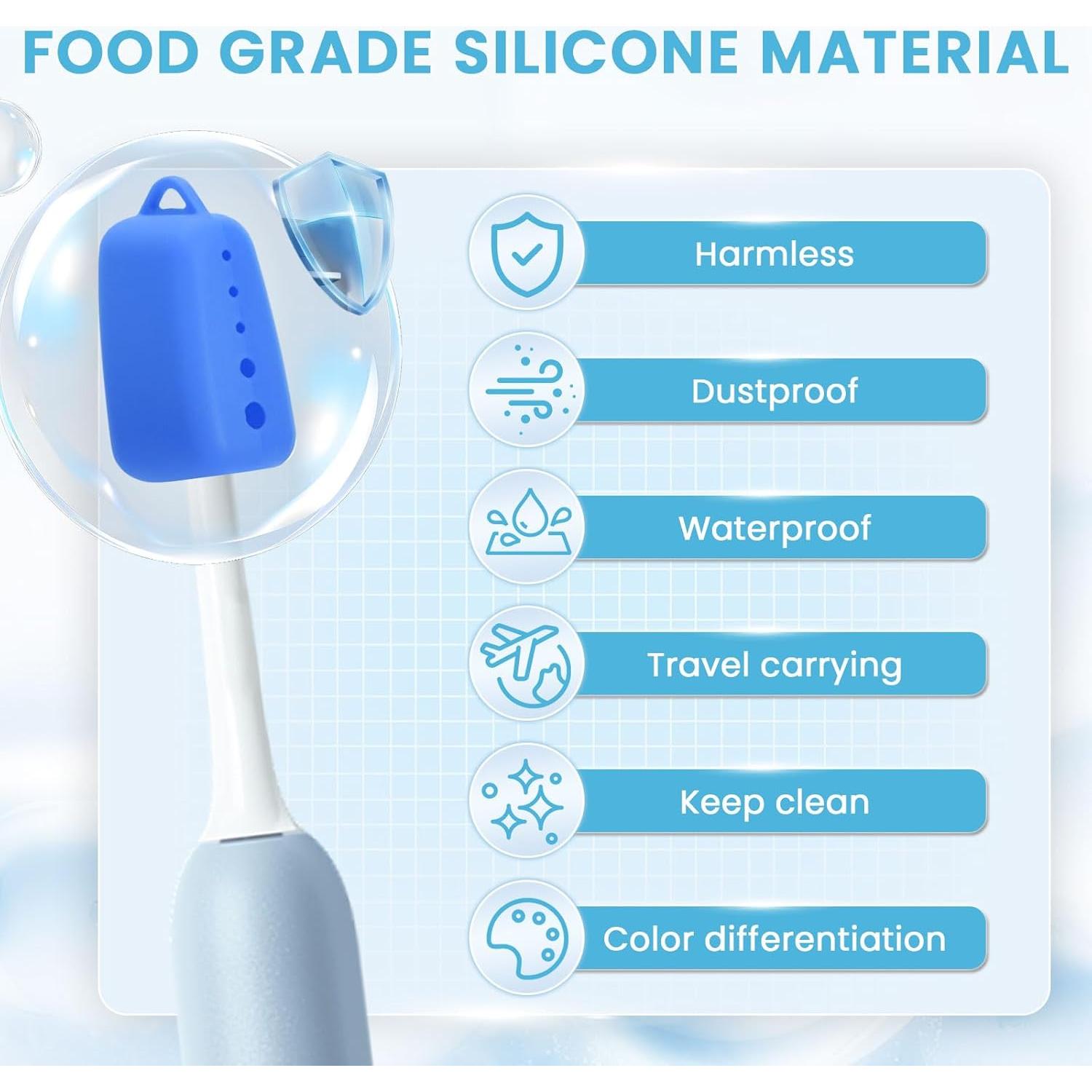 Paquete de 8 Cubiertas de Silicona MOTAPS para Cepillos de Dientes