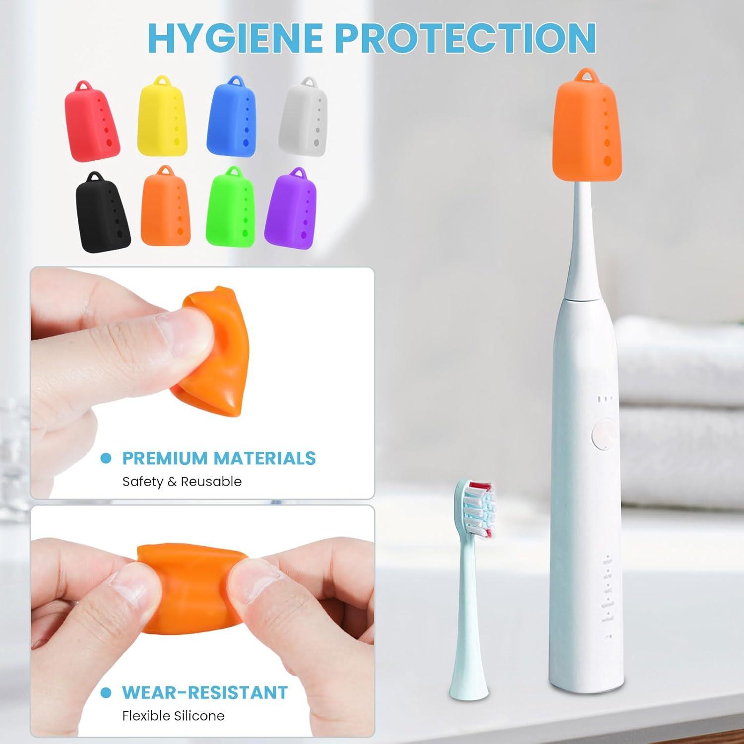 Paquete de 8 Cubiertas de Silicona MOTAPS para Cepillos de Dientes