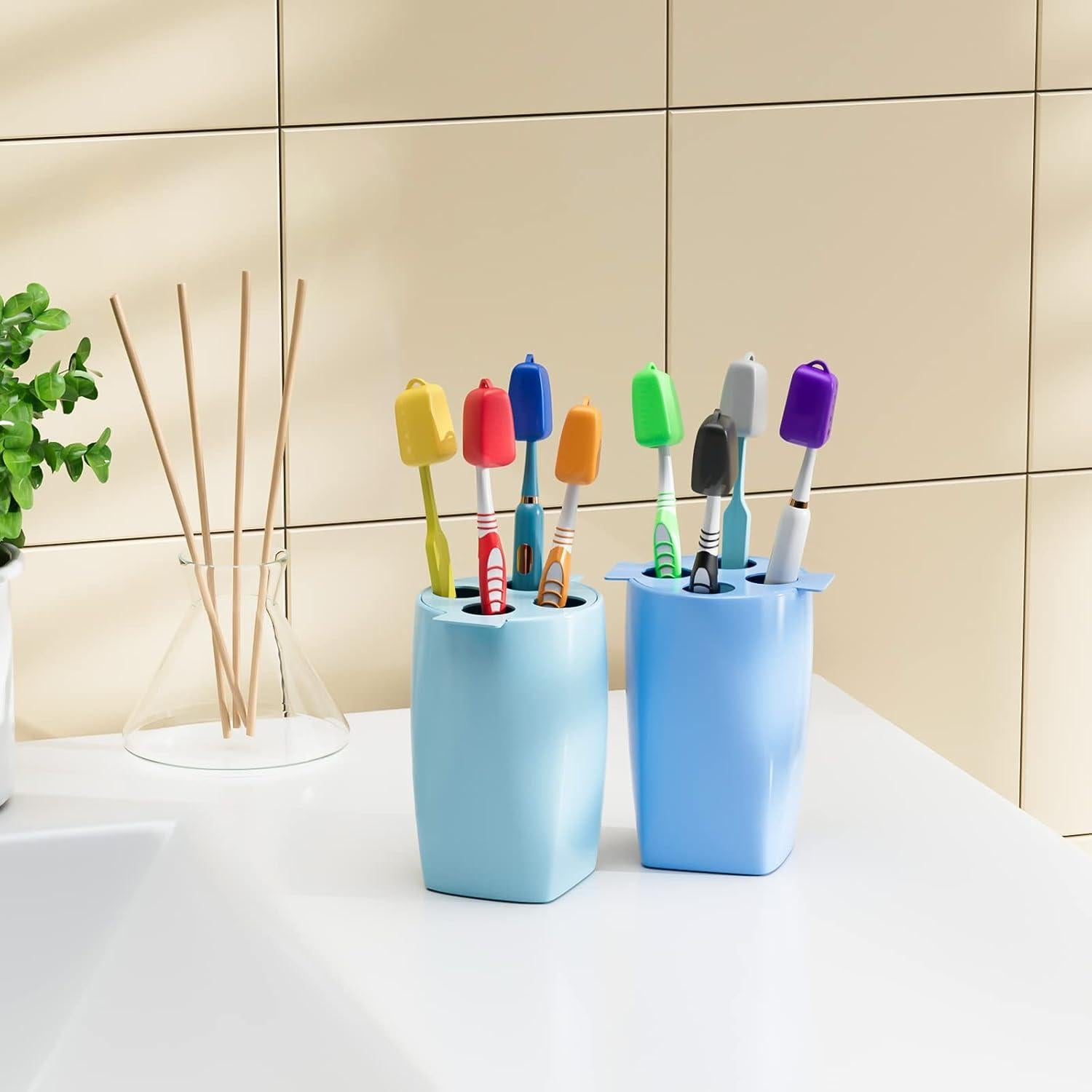 Paquete de 8 Cubiertas de Silicona MOTAPS para Cepillos de Dientes