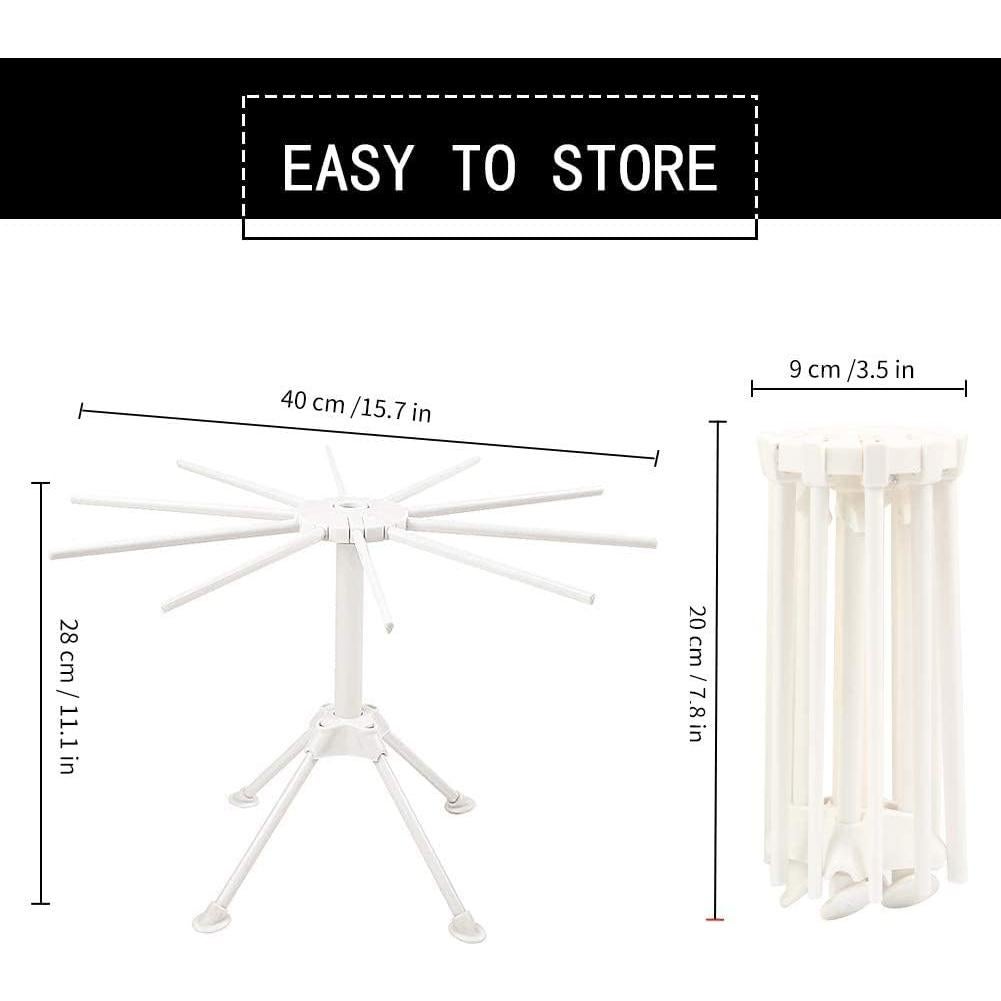 Soporte Plegable para Secar Pasta Cambom - 10 Mangos Blancos