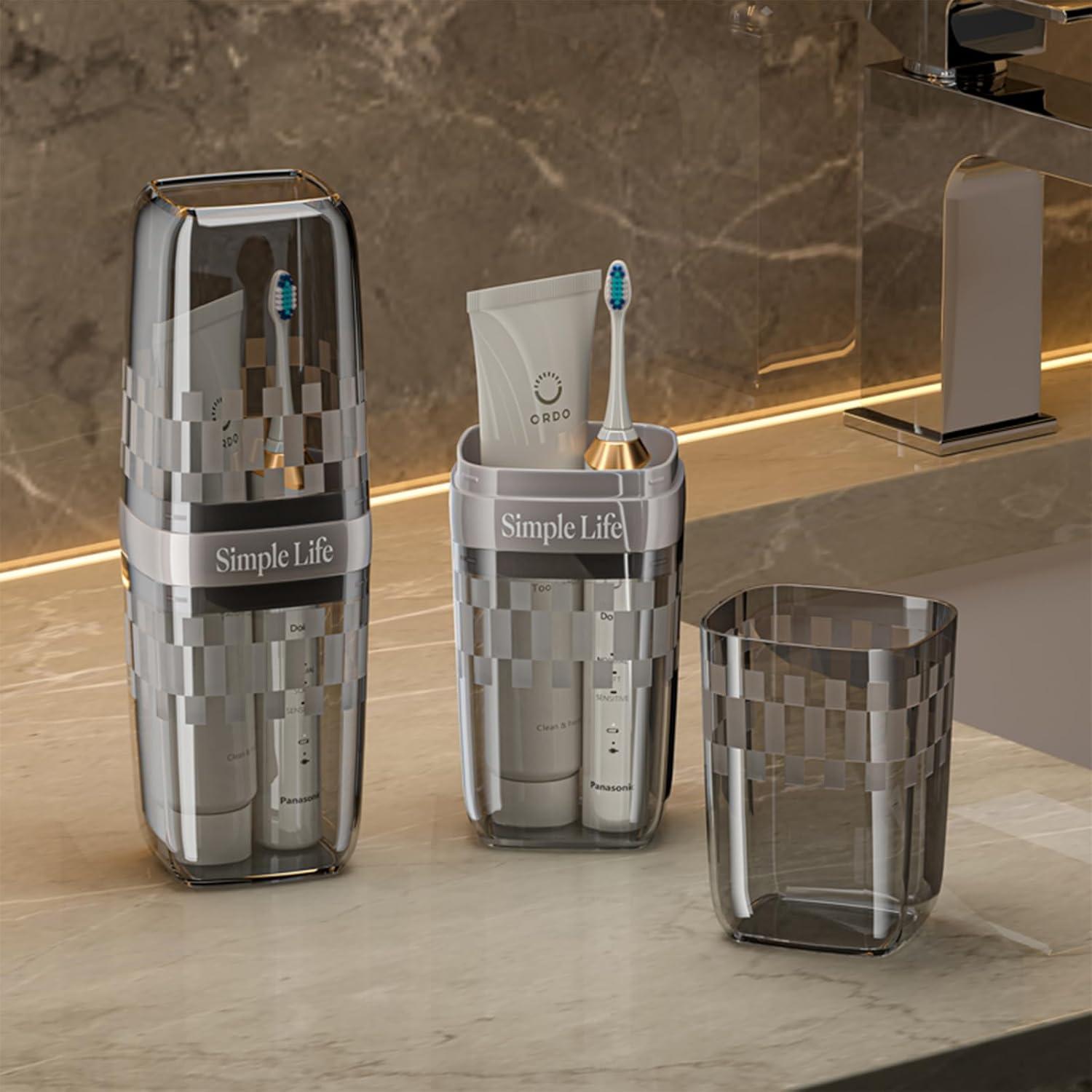 Vaso de Cepillo de Dientes de Viaje ZZFENGKR Negro