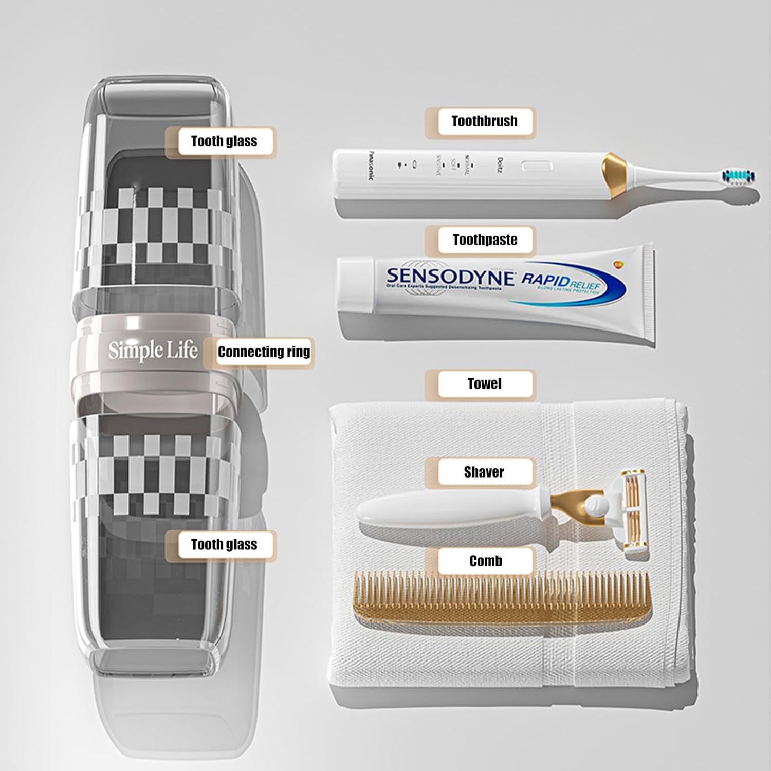 Vaso de Cepillo de Dientes de Viaje ZZFENGKR Negro