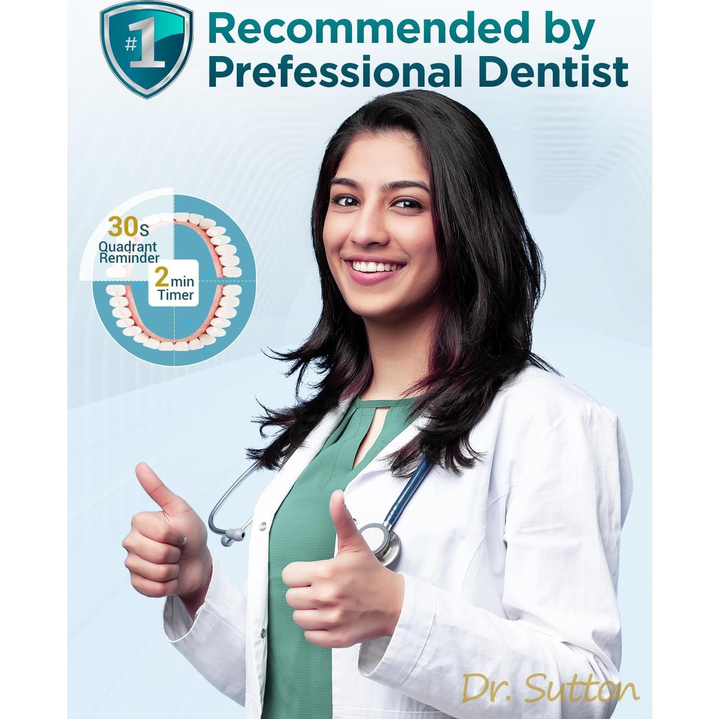 Cepillo de Dientes Eléctrico Rtauys Sónico Negro 5 Modos