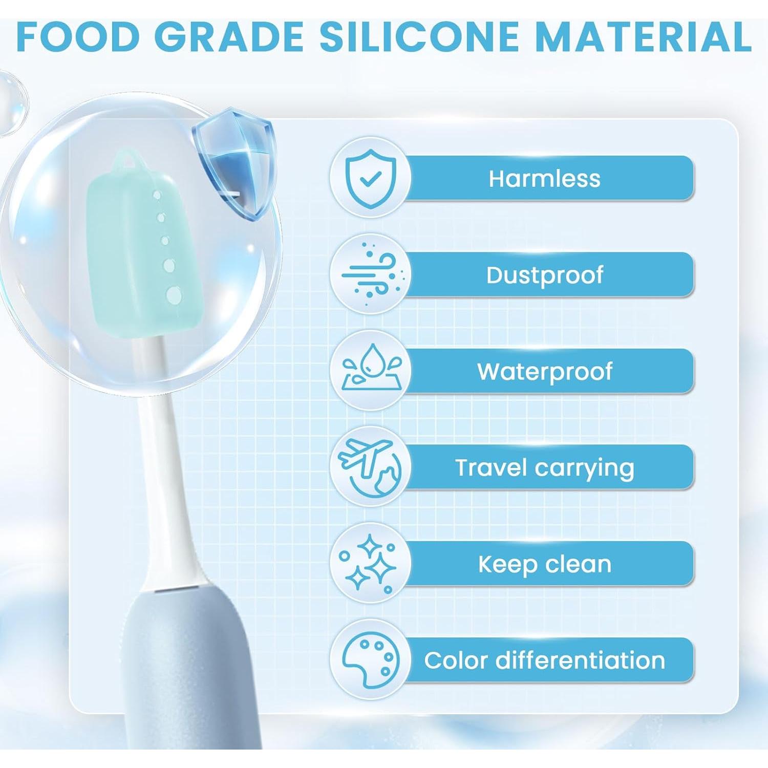 6 Fundas de Silicona para Cepillos de Dientes MOTAPS