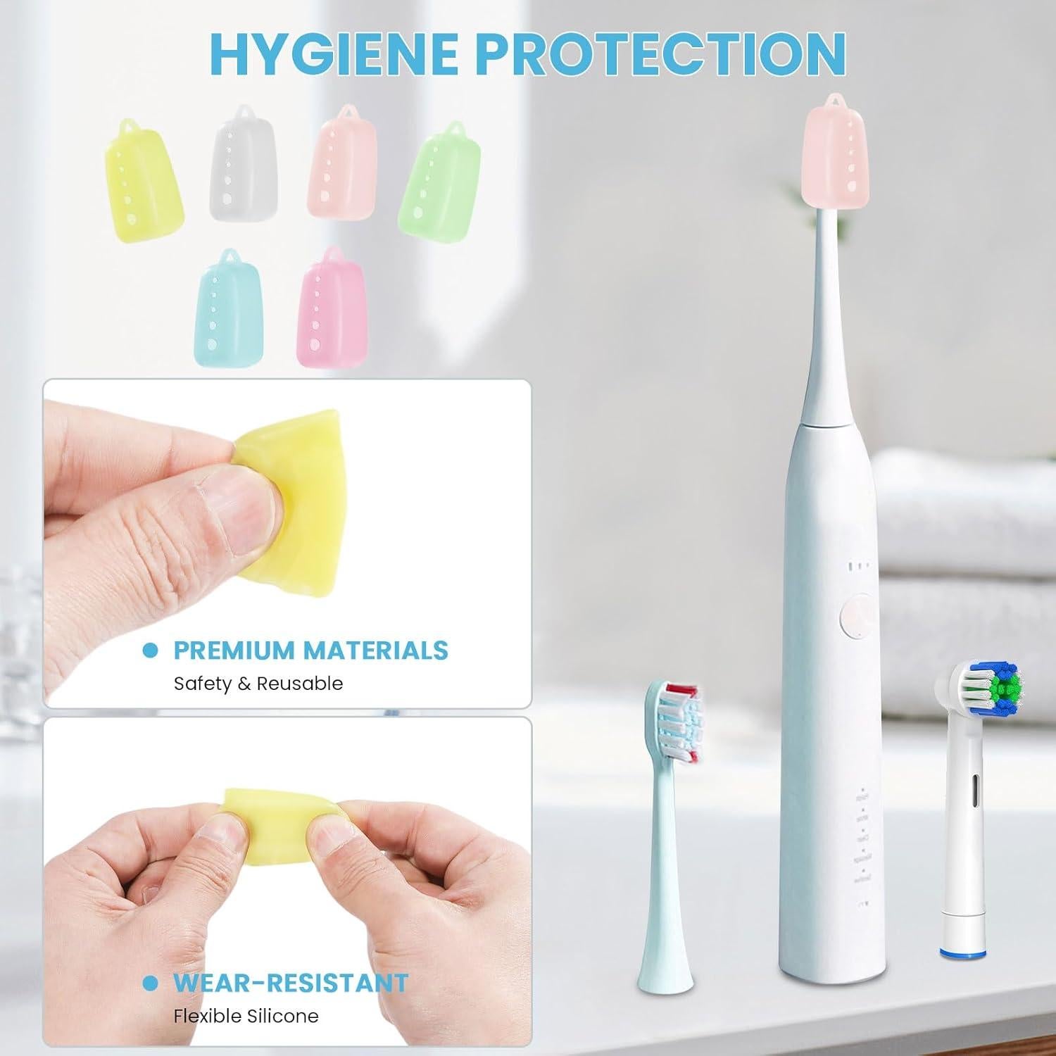 6 Fundas de Silicona para Cepillos de Dientes MOTAPS