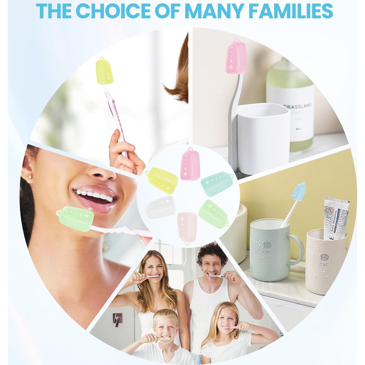 6 Fundas de Silicona para Cepillos de Dientes MOTAPS