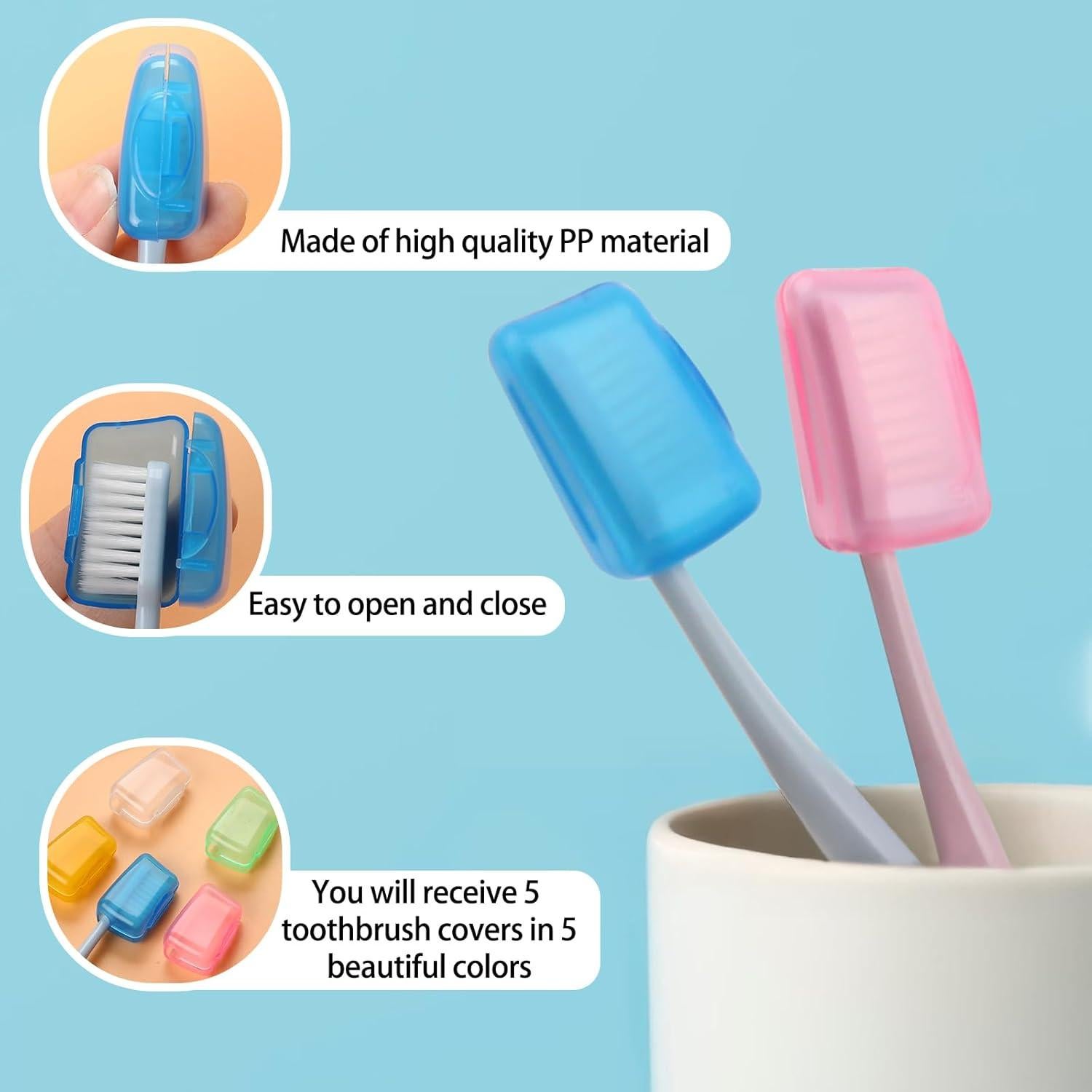 5 Cubiertas Protectores para Cabezas de Cepillo Trinkrittey