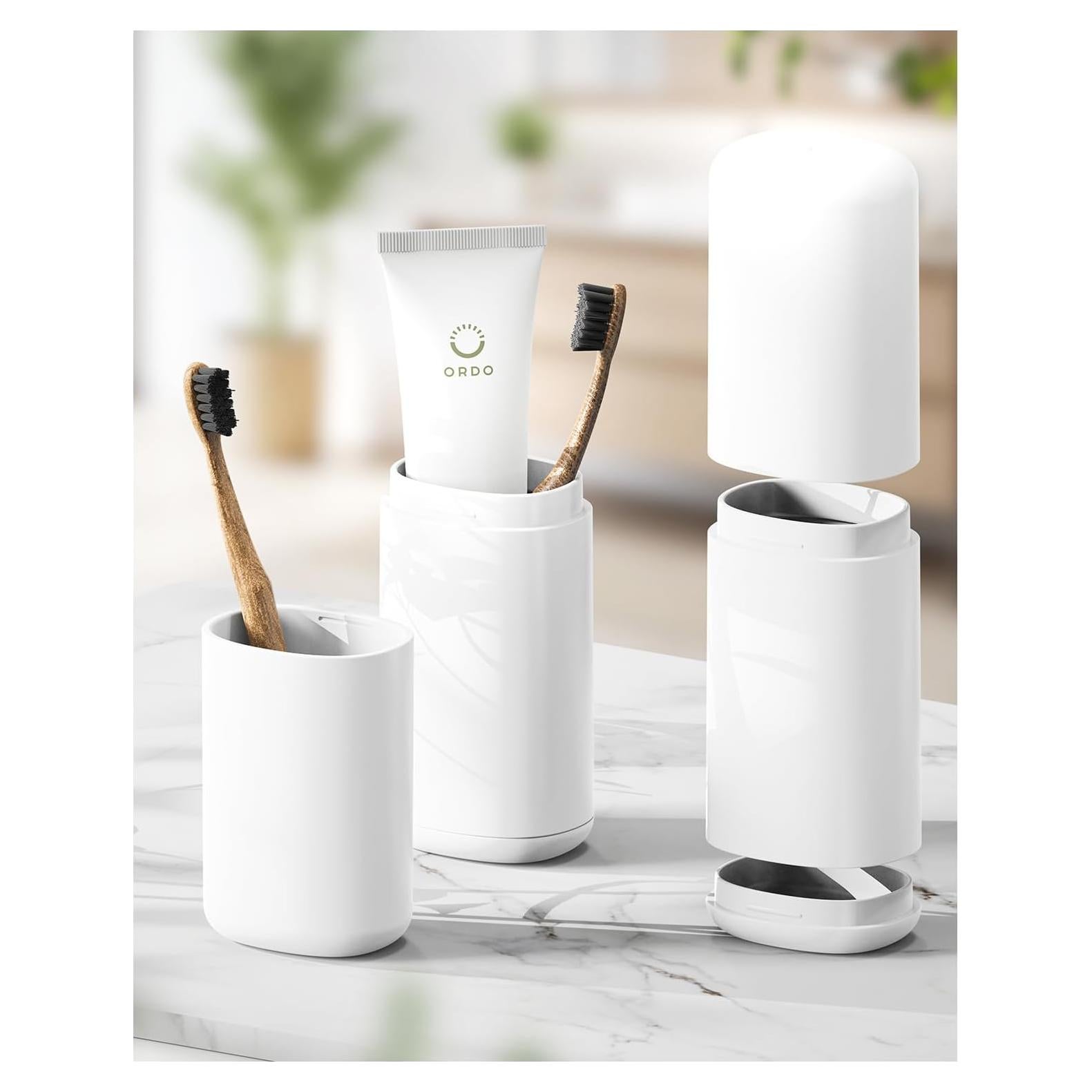 Soporte de Cepillo de Dientes FERYES Blanco 3 en 1 Portátil