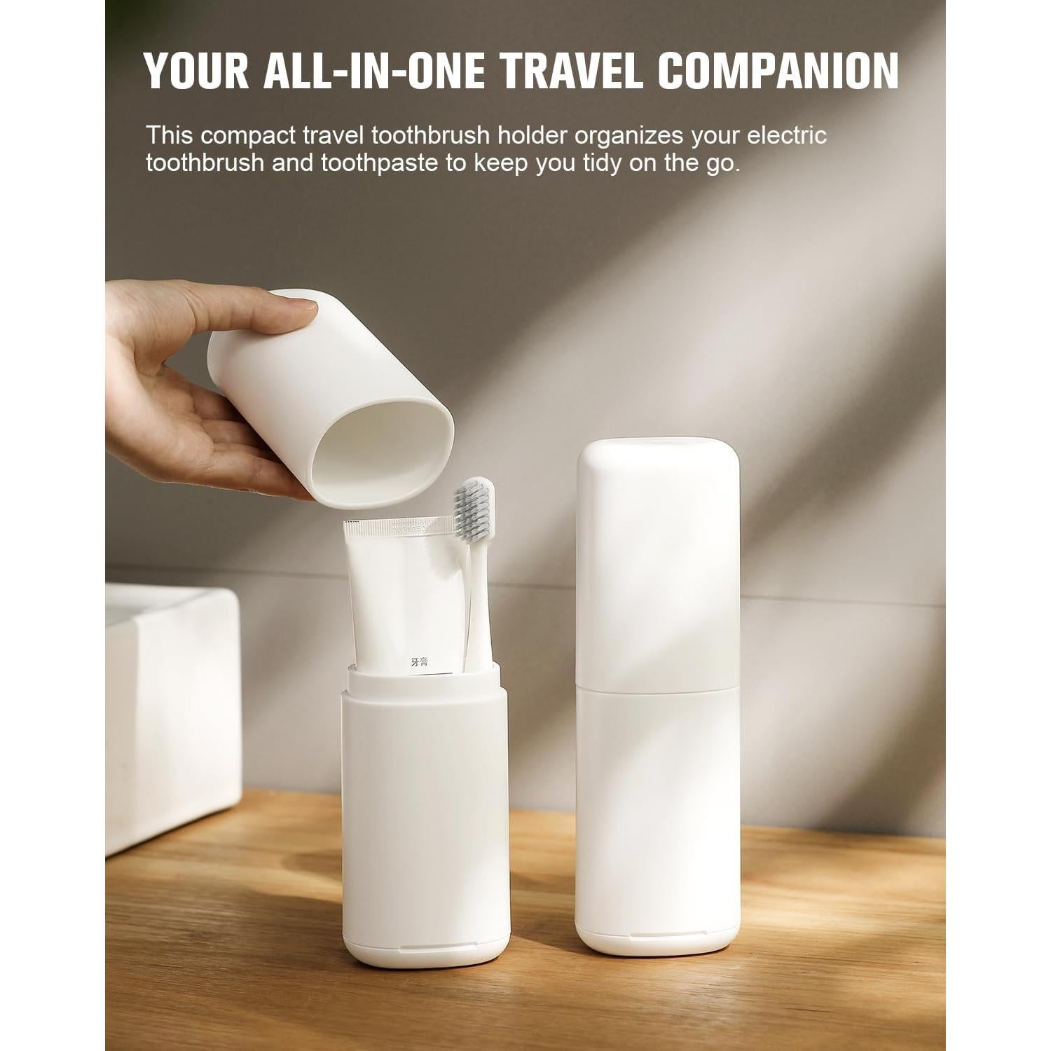 Soporte de Cepillo de Dientes FERYES Blanco 3 en 1 Portátil