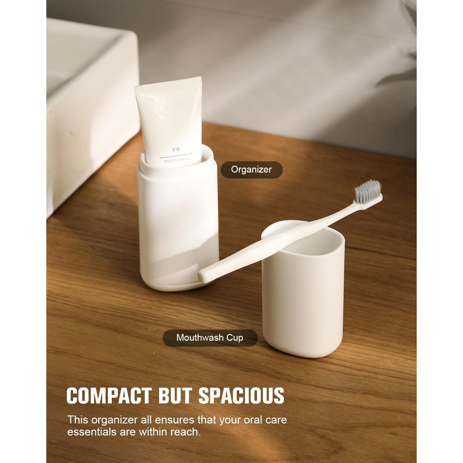 Soporte de Cepillo de Dientes FERYES Blanco 3 en 1 Portátil