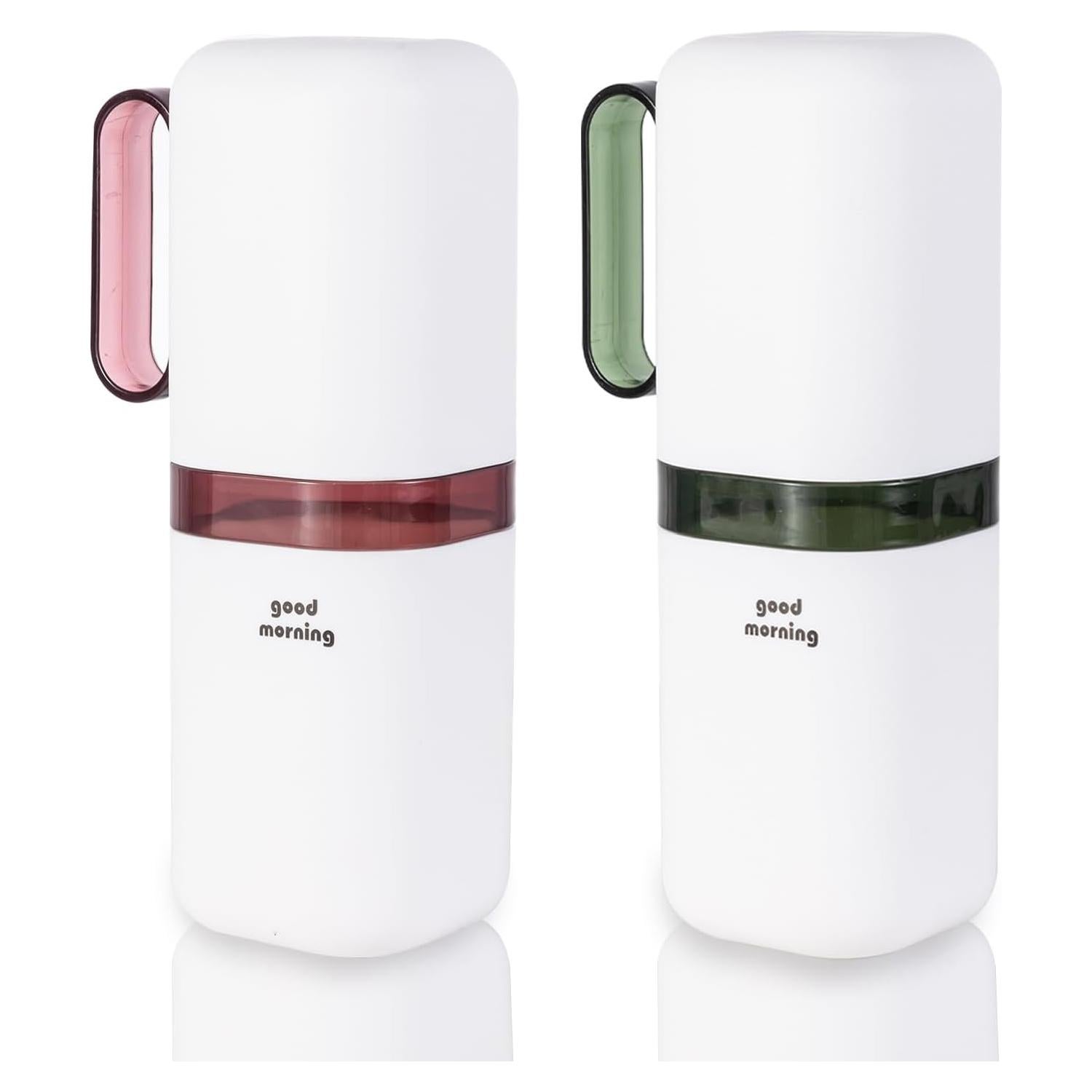 Portacepillos de Viaje FEHNAG con Vaso Enjuague 2 Piezas