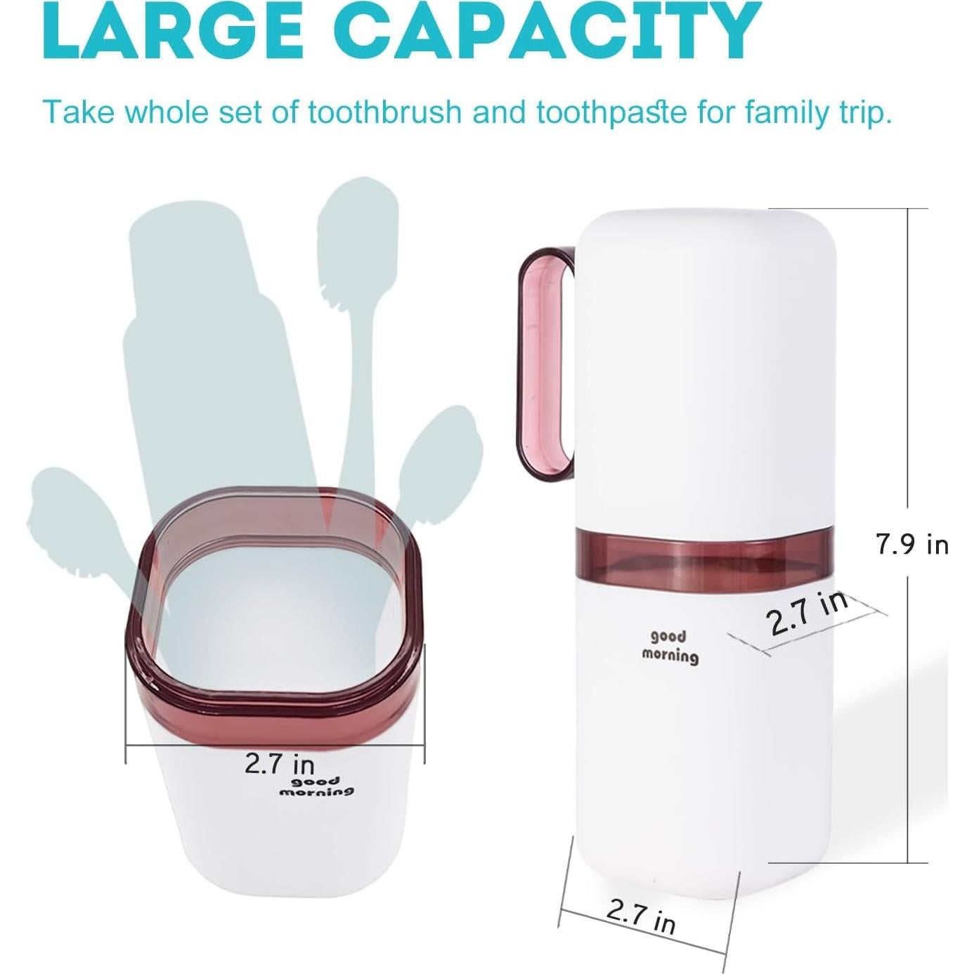 Portacepillos de Viaje FEHNAG con Vaso Enjuague 2 Piezas