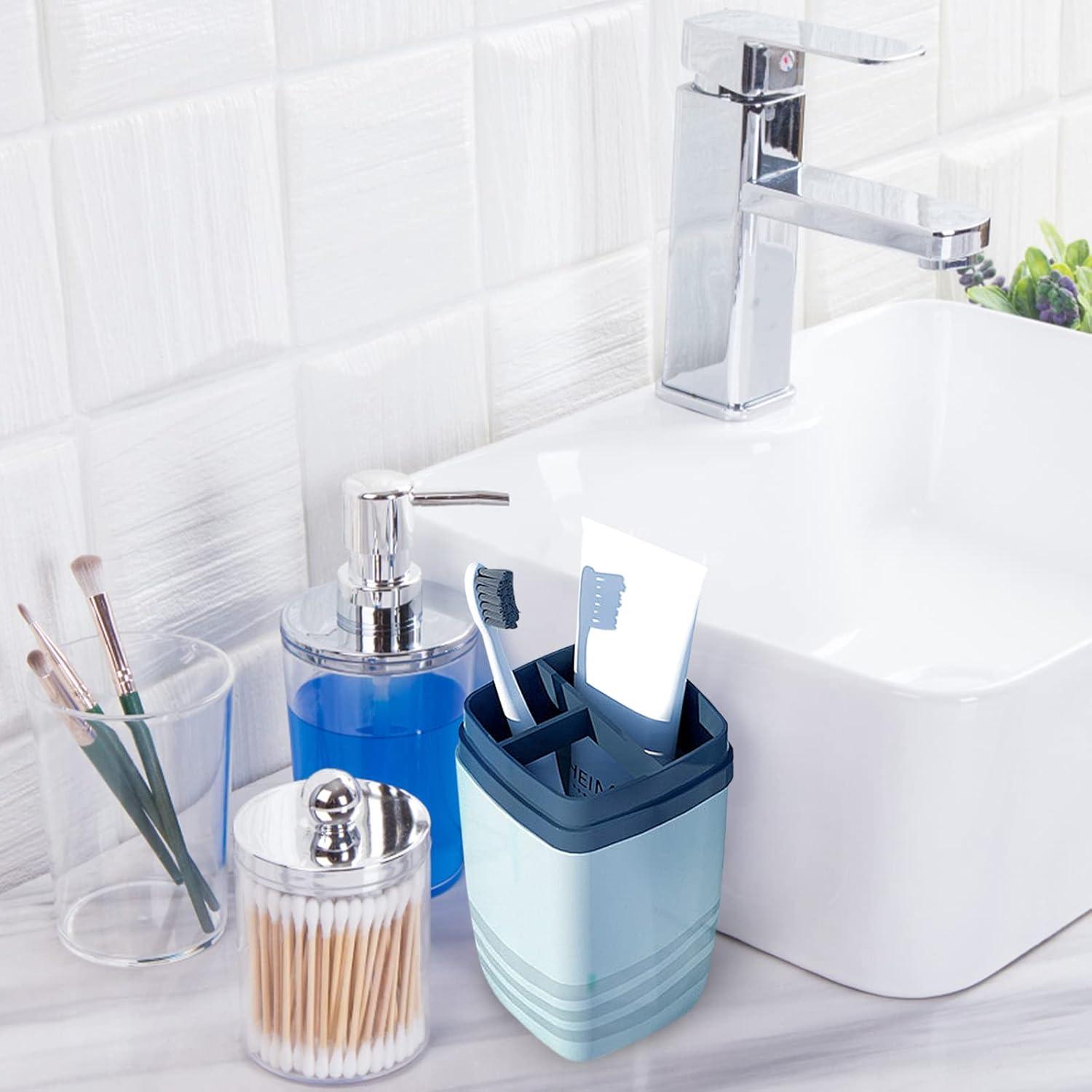 Estuche de Cepillo de Dientes de Viaje 2 PCS Gris y Azul