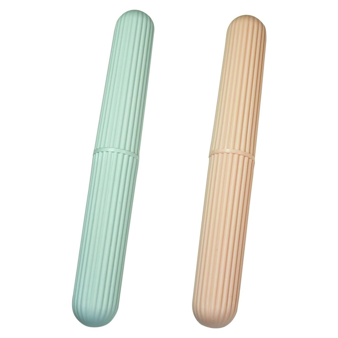 Estuche de Cepillo de Dientes de Viaje X-SHIYUN 2 Pcs Rosa Verde
