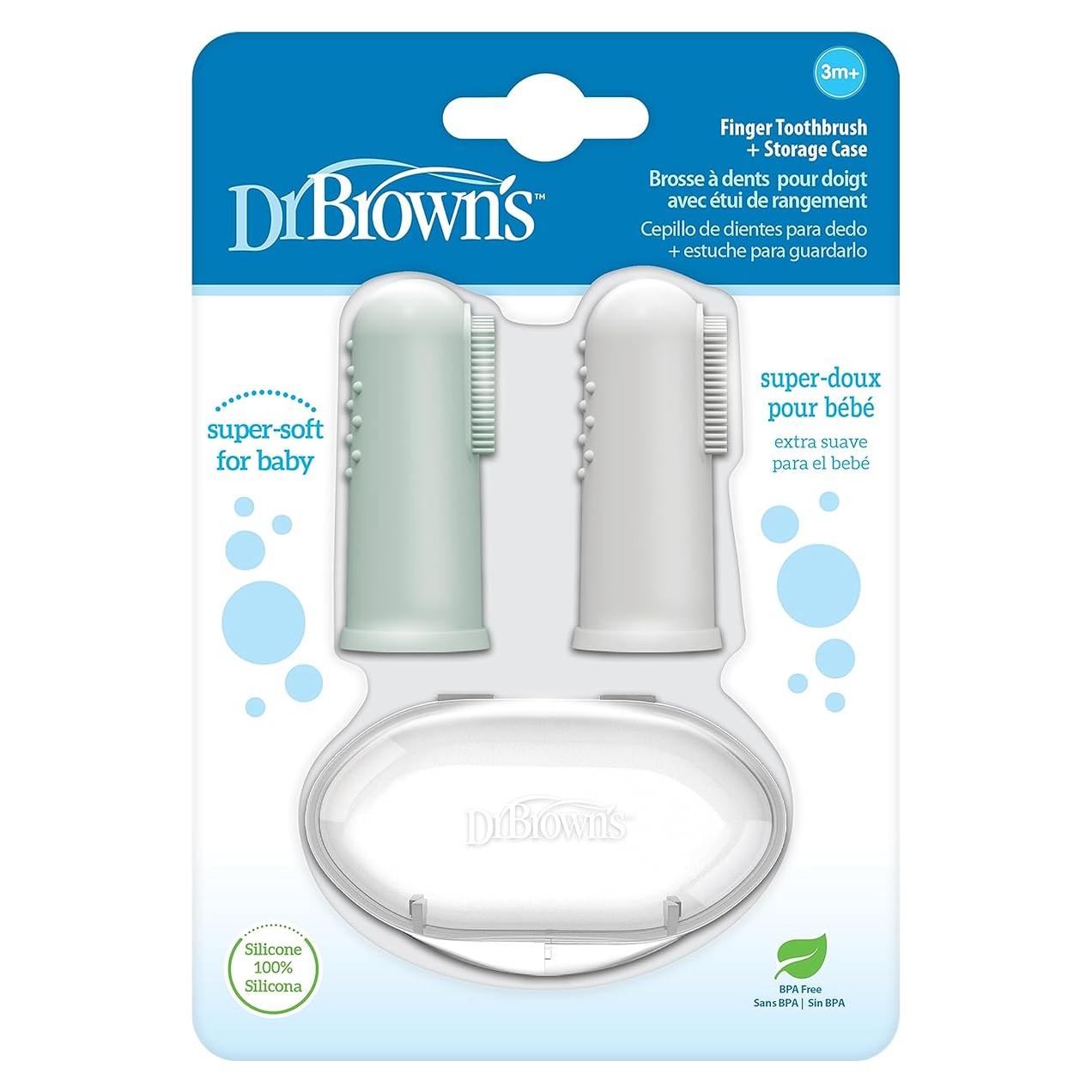 Cepillo de Dedo de Silicona Dr. Brown 3m+ con Estuche