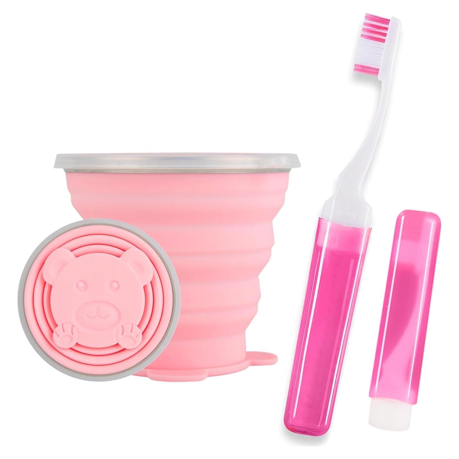Estuche para cepillo de dientes Vporui viaje rosa