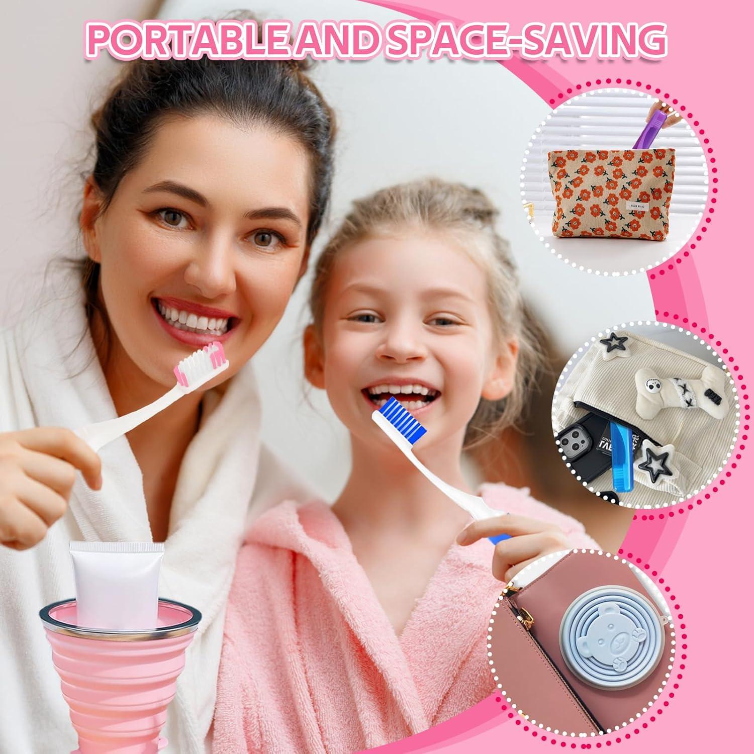 Estuche para cepillo de dientes Vporui viaje rosa