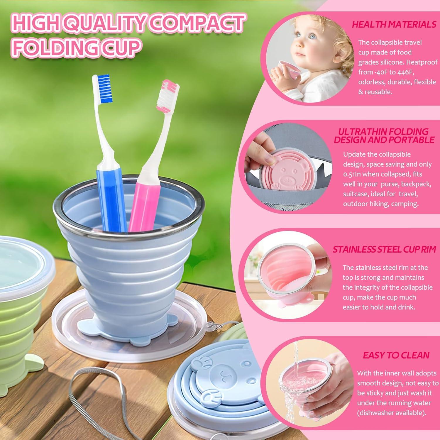 Estuche para cepillo de dientes Vporui viaje rosa