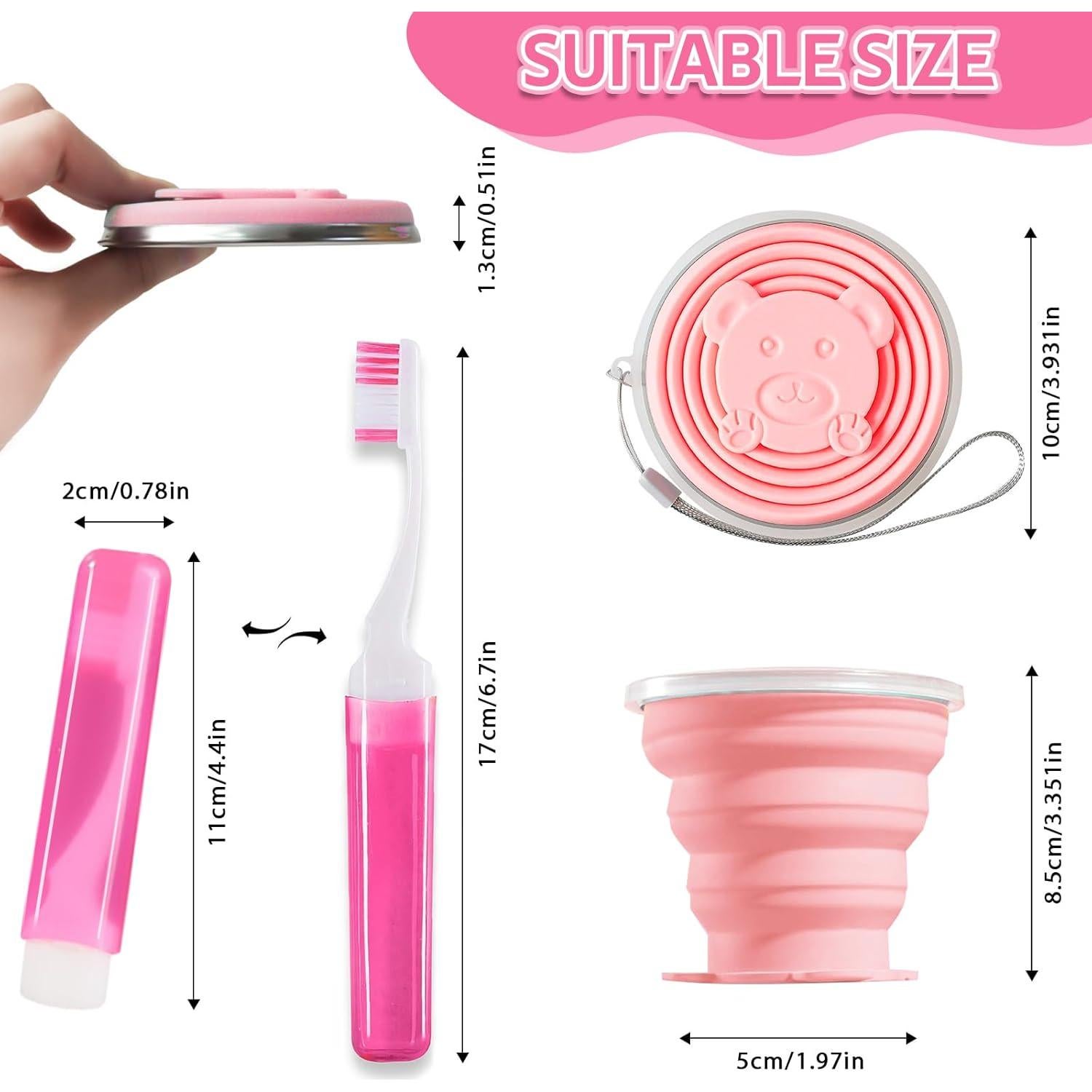 Estuche para cepillo de dientes Vporui viaje rosa