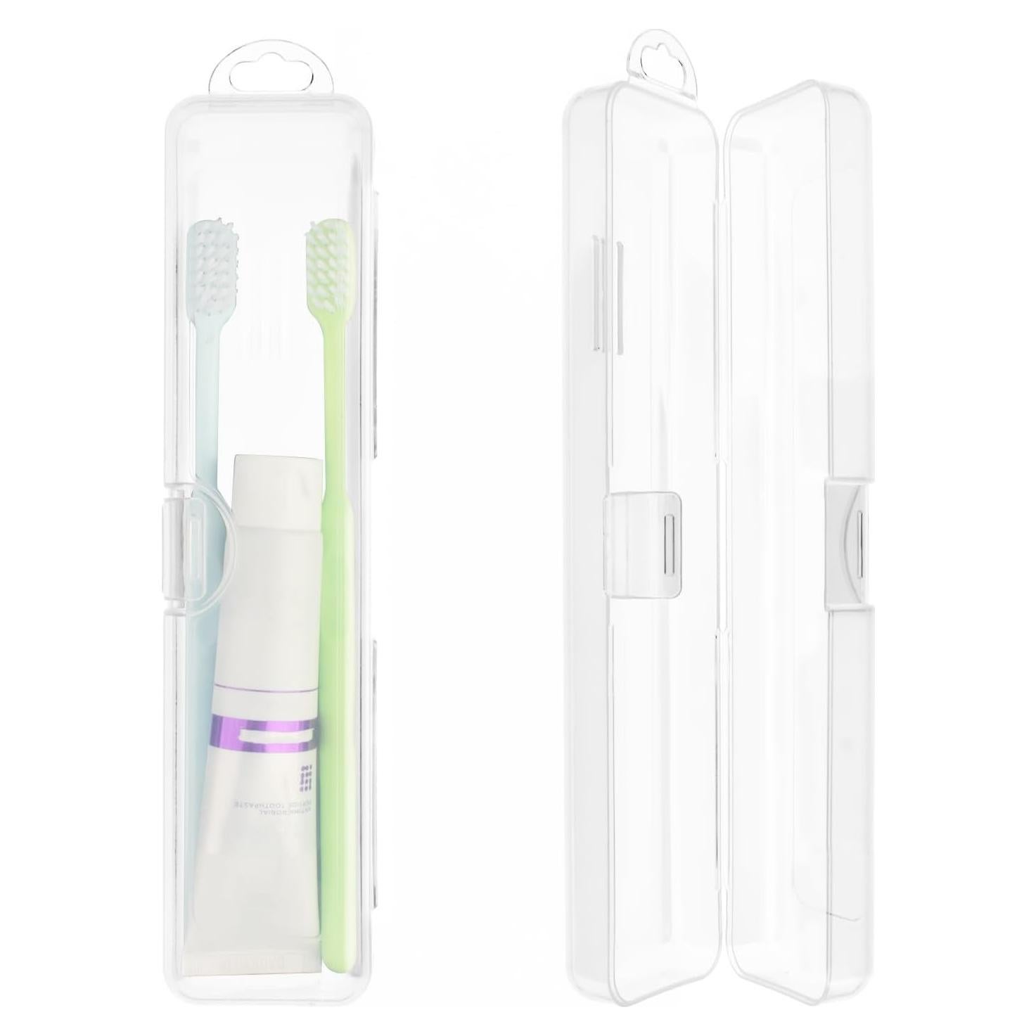 Estuche de Cepillo de Dientes Portátil 2 PCS Transparente