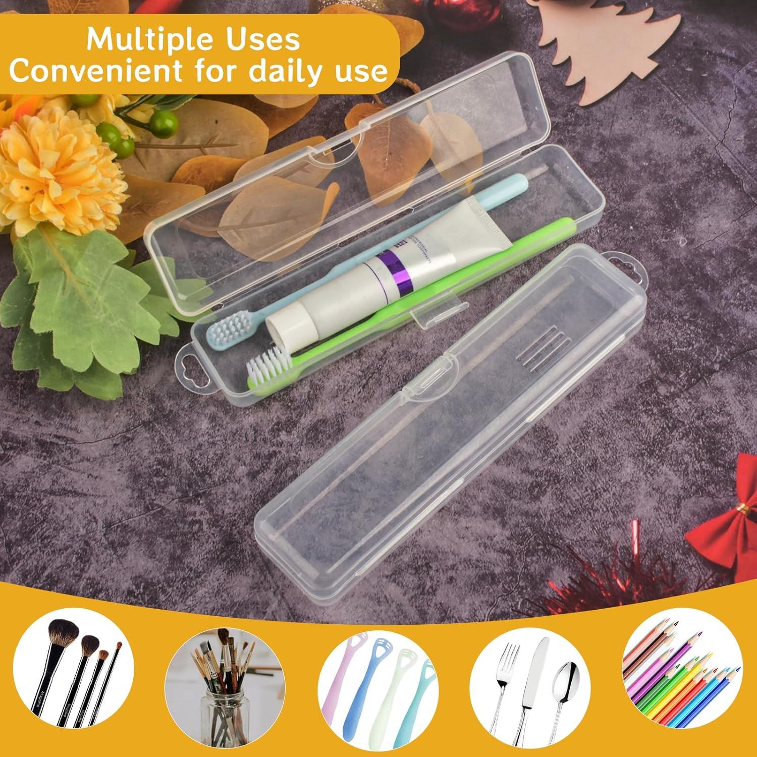 Estuche de Cepillo de Dientes Portátil 2 PCS Transparente