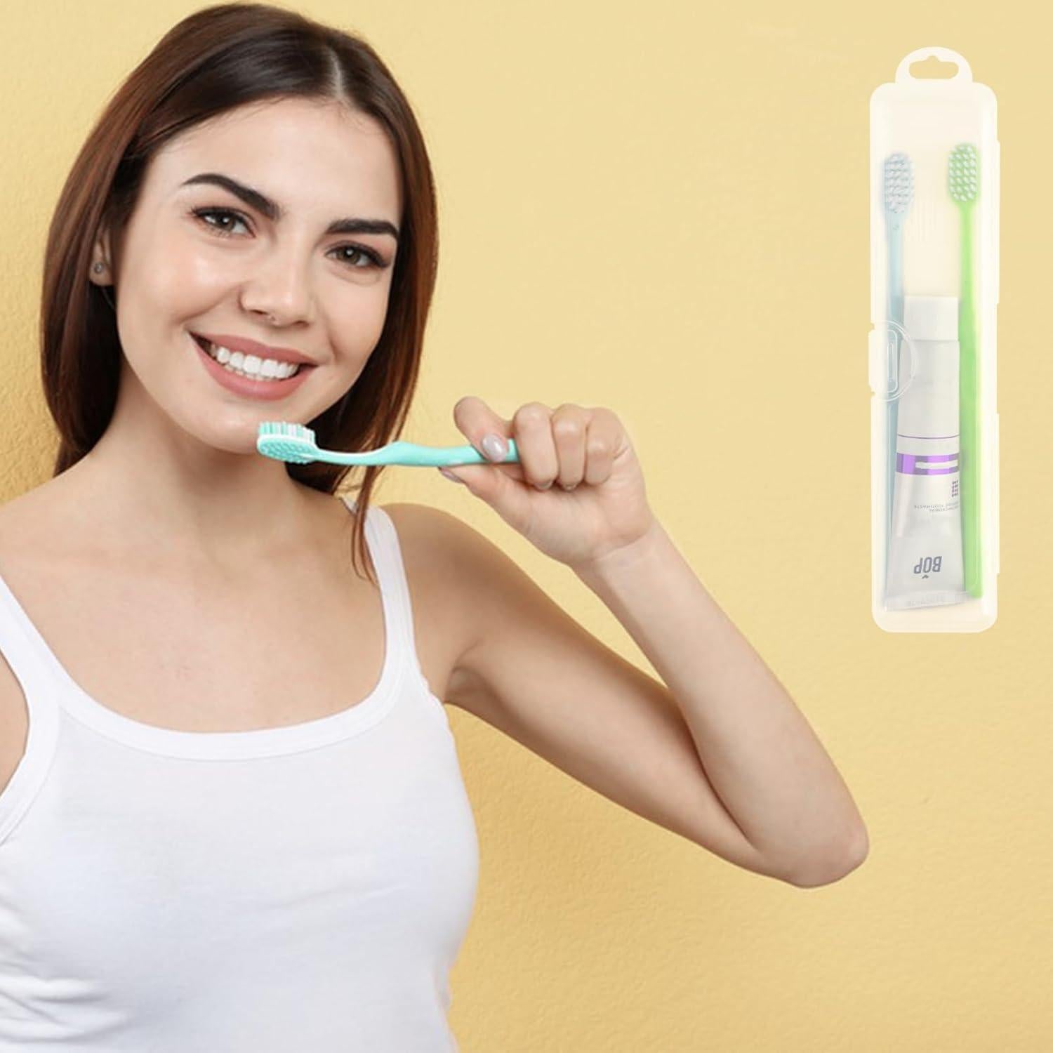 Estuche de Cepillo de Dientes Portátil 2 PCS Transparente