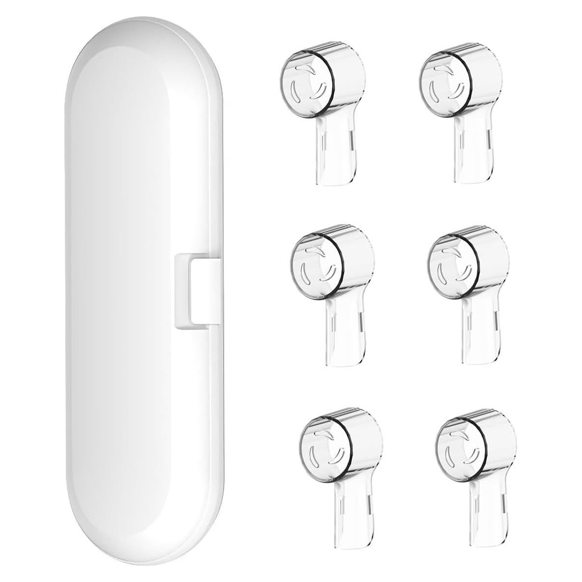 Estuche de Viaje para Cepillos Oral-B + 6 Cubiertas Blancas