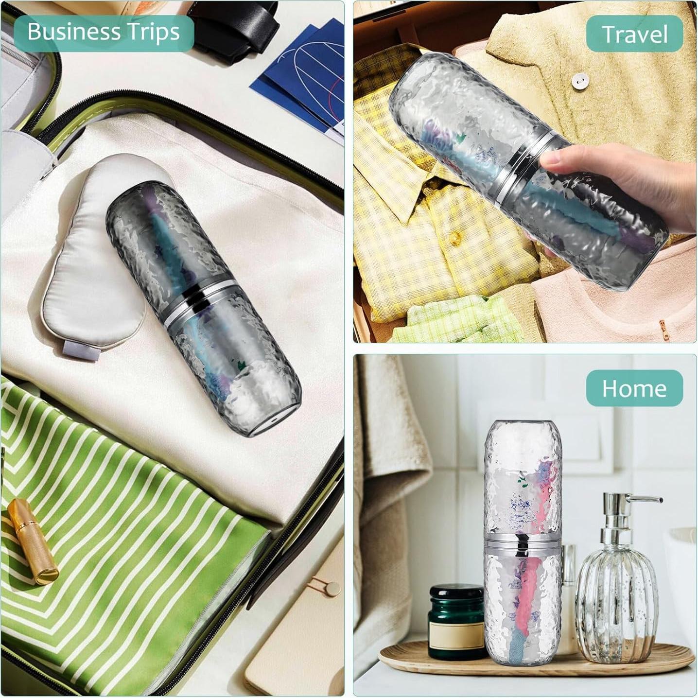 Juego de 2 estuches de cepillo de dientes TOPPERFUN 21.8x5.6 cm