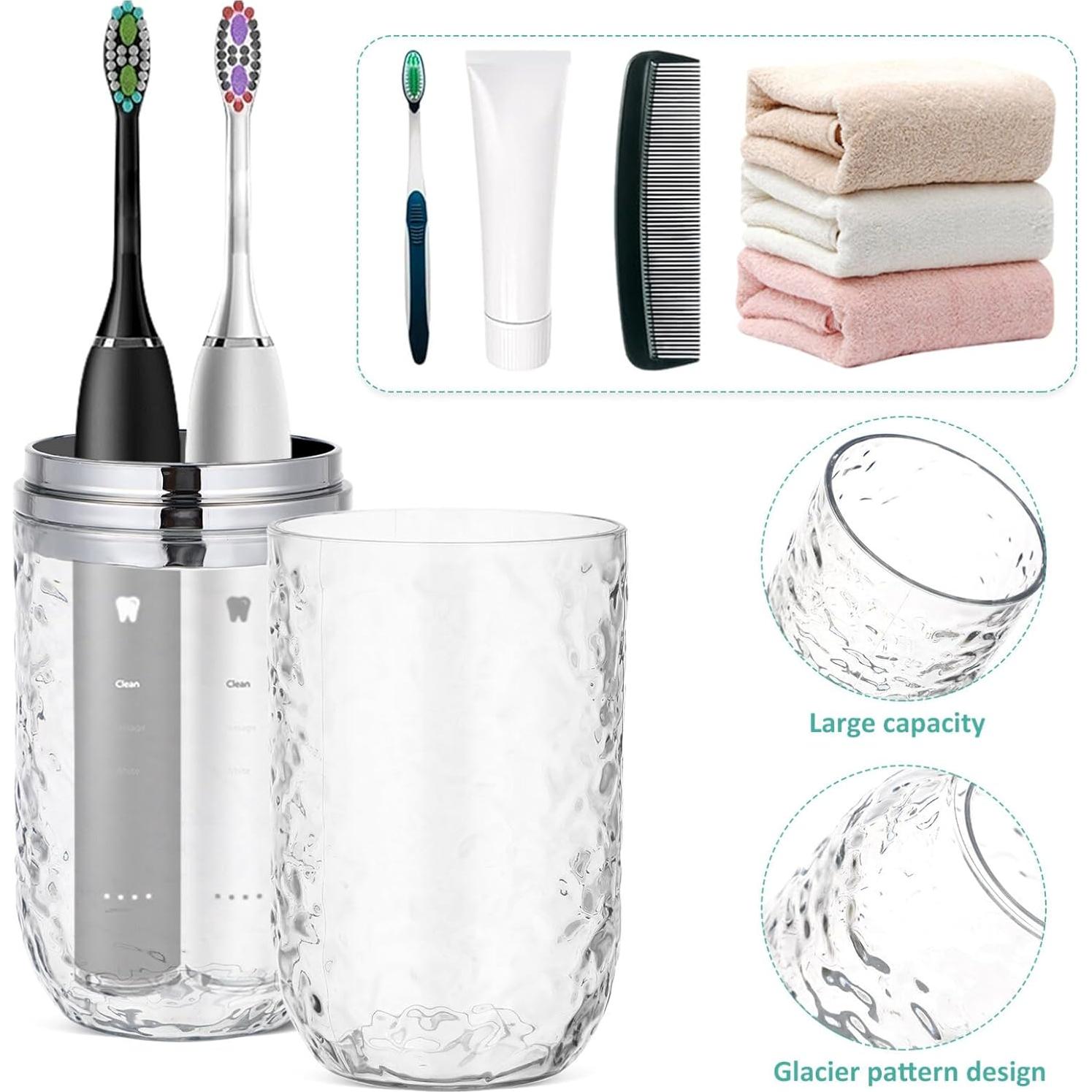 Juego de 2 estuches de cepillo de dientes TOPPERFUN 21.8x5.6 cm