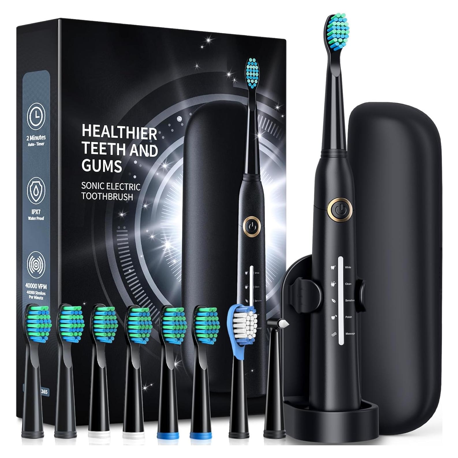 Cepillo de dientes eléctrico TEETHEORY con estuche negro