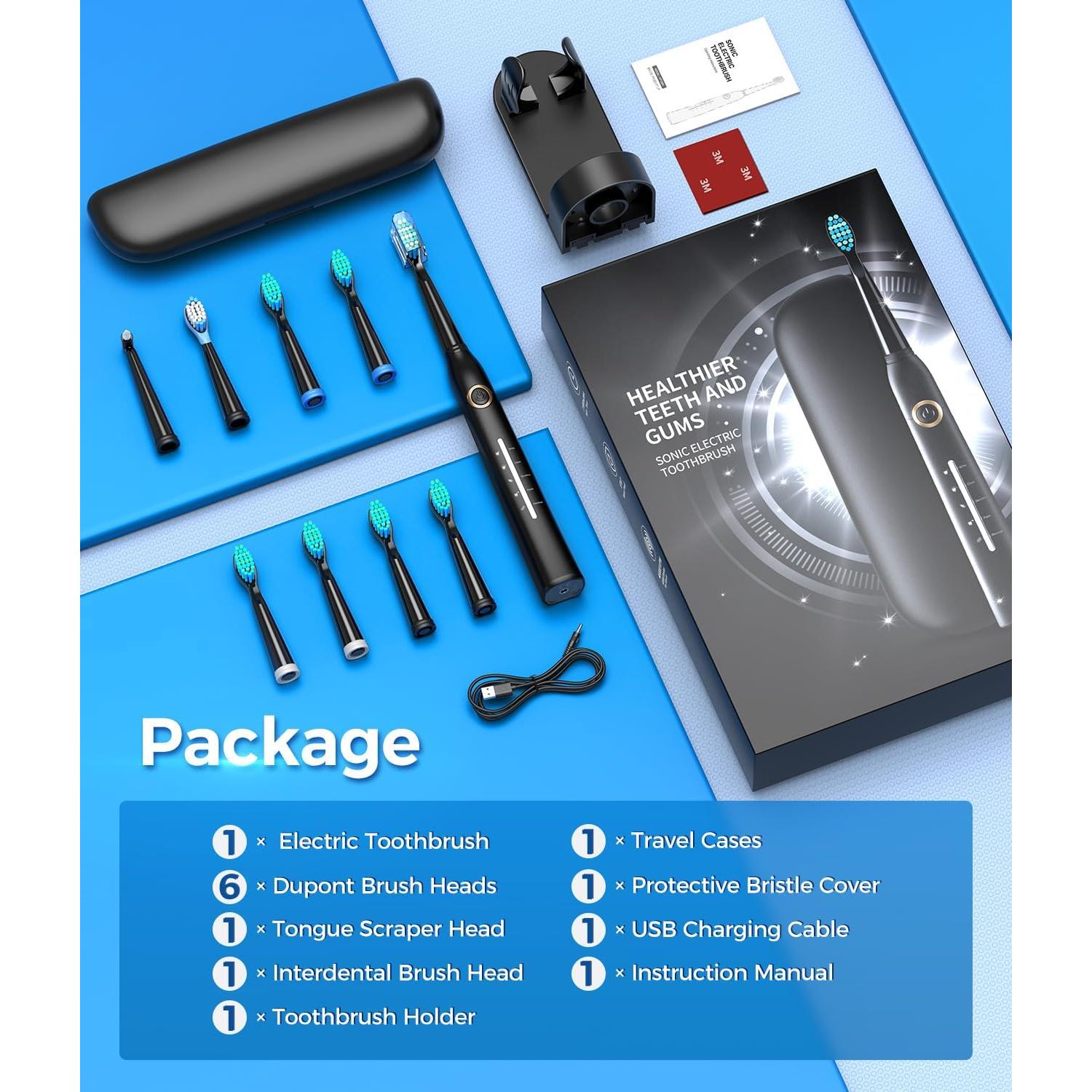 Cepillo de dientes eléctrico TEETHEORY con estuche negro