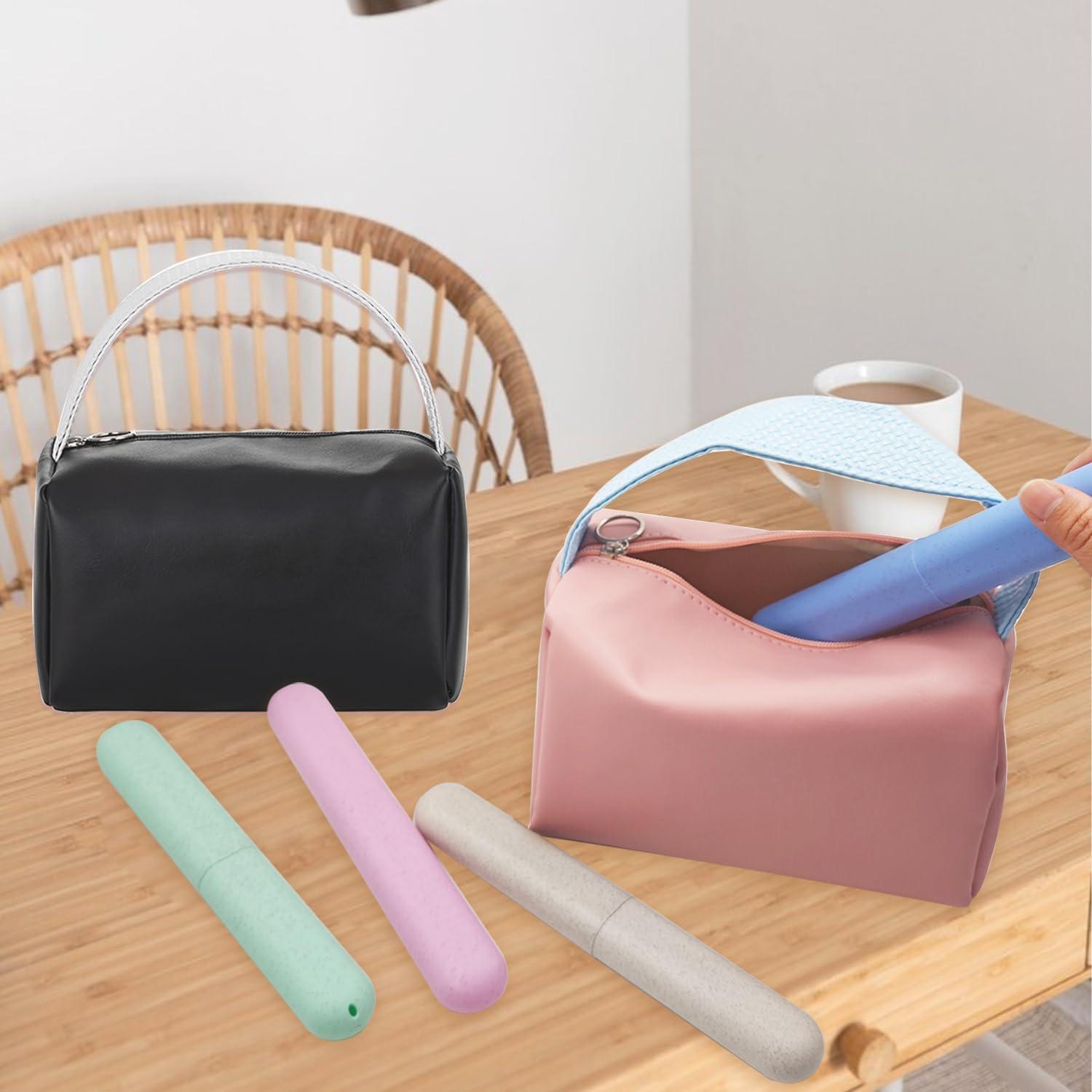 Set de 4 estuches de cepillo de dientes FEHNAG rosa