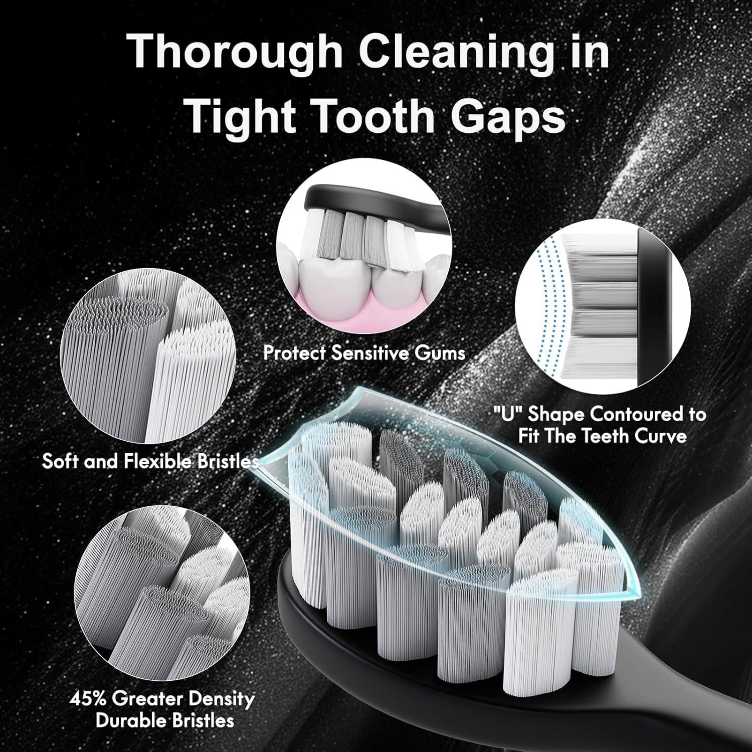 Cepillo de Dientes Eléctrico Sonic Kuicur Negro 5 Modos