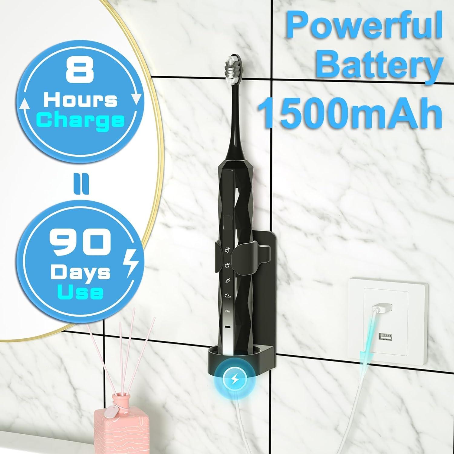 Cepillo de Dientes Eléctrico Sonic Kuicur Negro 5 Modos