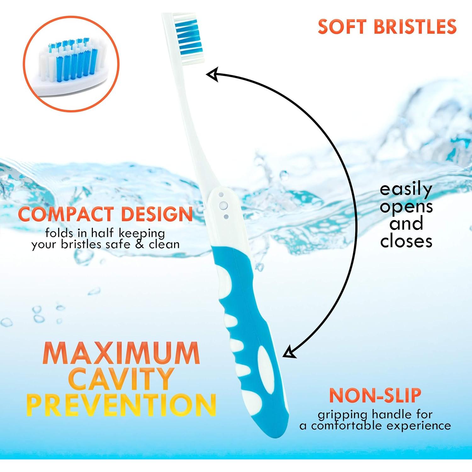 Cepillo de Dientes de Viaje Lingito 6 Piezas Suave Multicolor