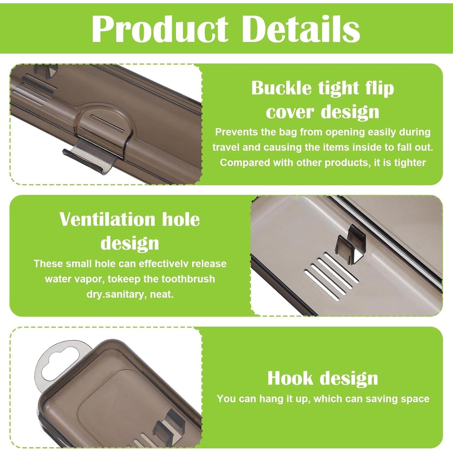 Estuche de viaje para cepillos de dientes Classicseali 2 Pack