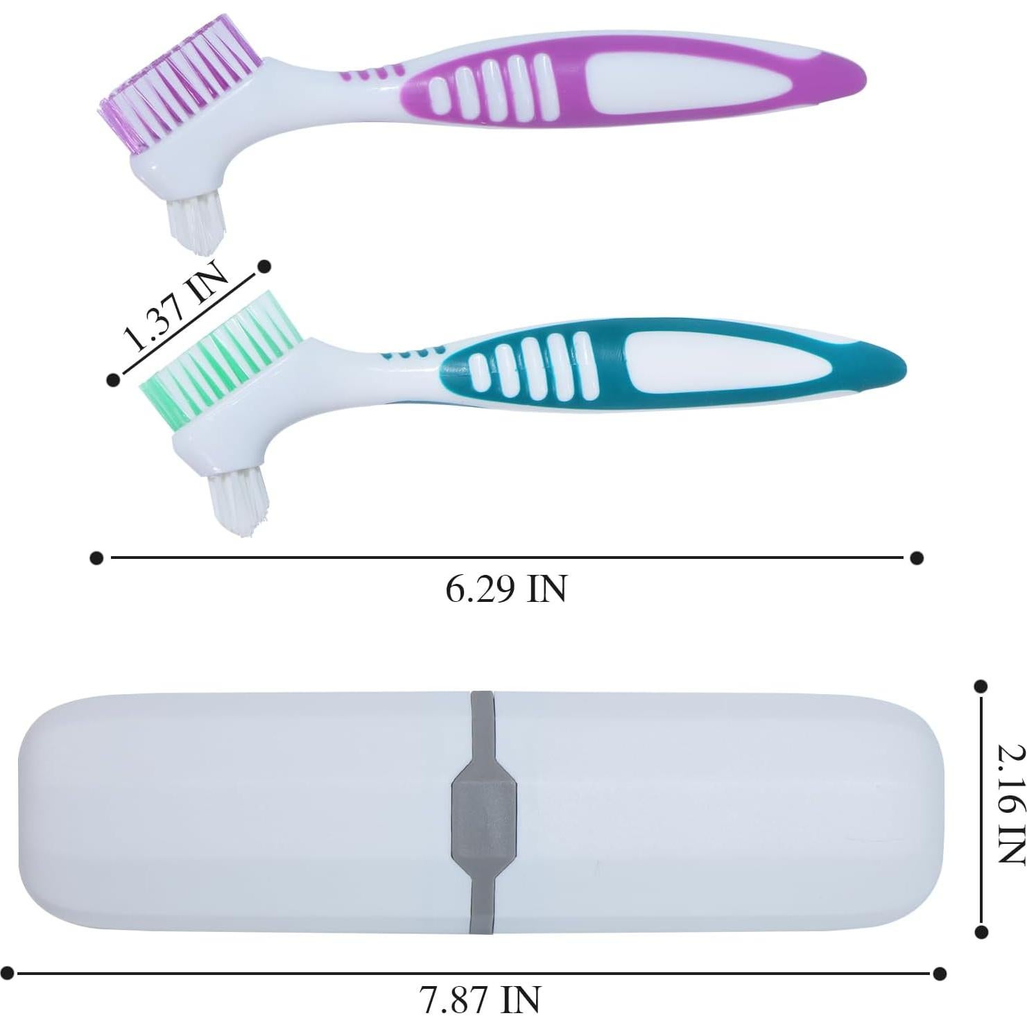 2 Cepillos de Dentadura NUTLET con Estuche Blanco 21x15cm