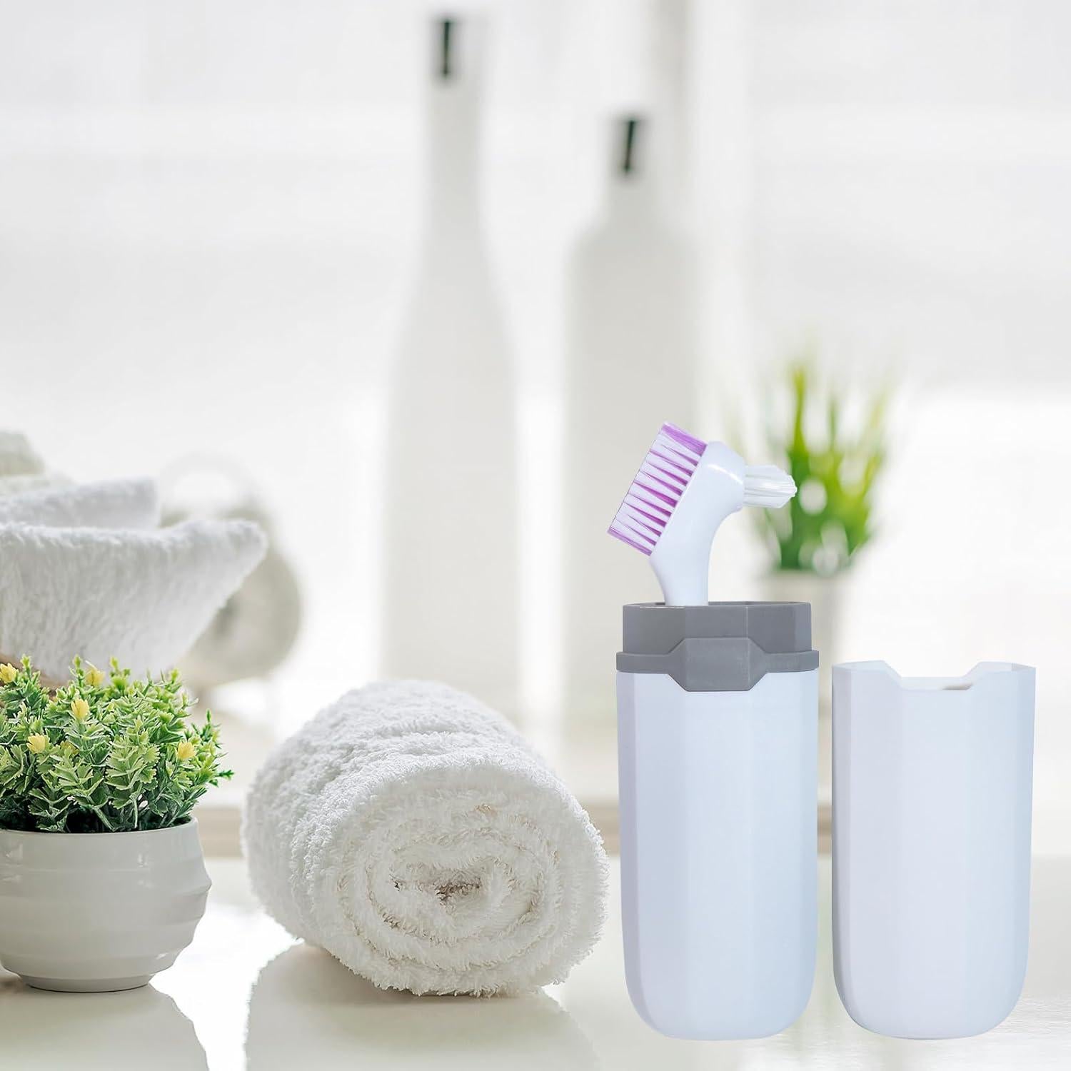 2 Cepillos de Dentadura NUTLET con Estuche Blanco 21x15cm